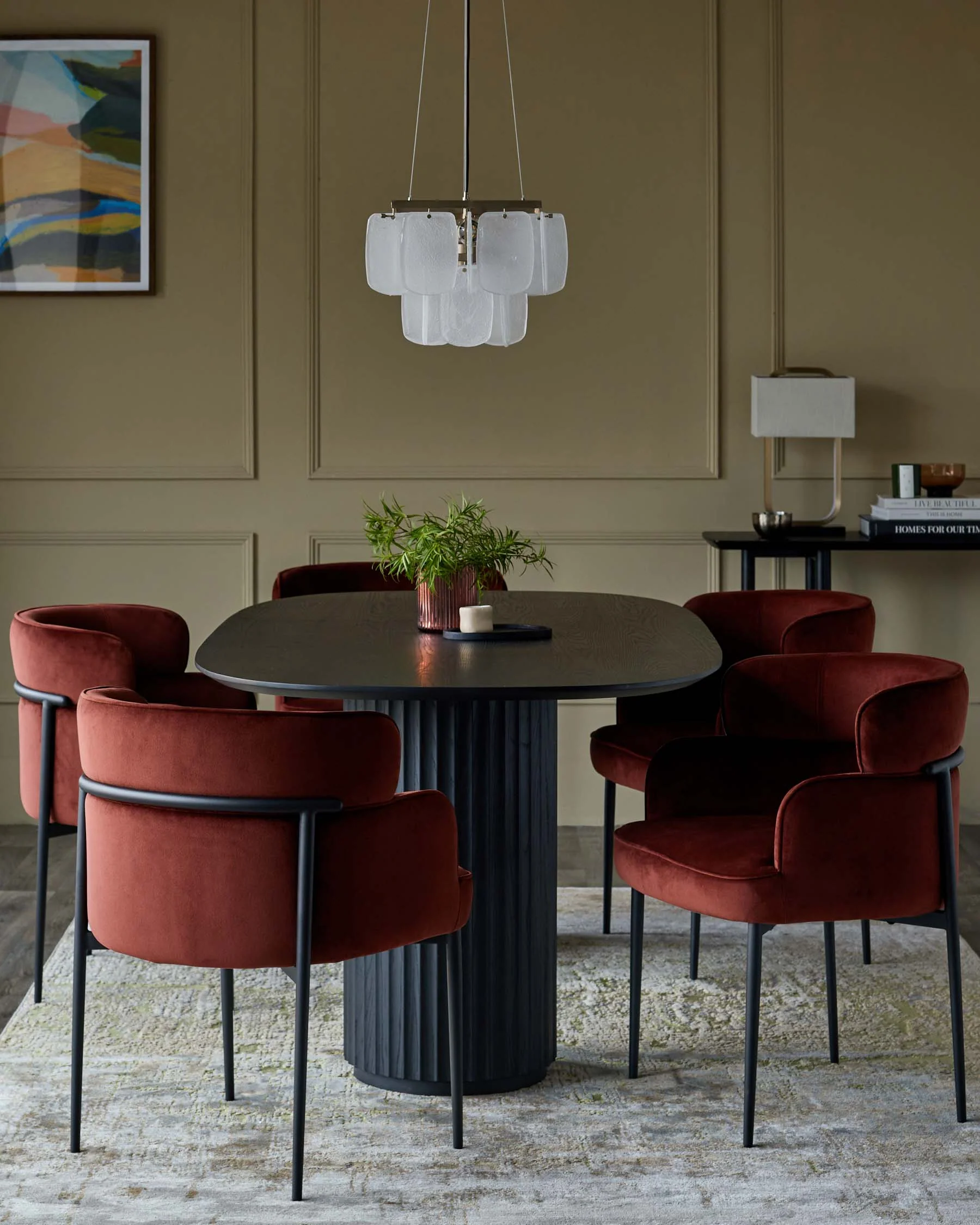 Felix toffee red velvet dining chair - Image 8