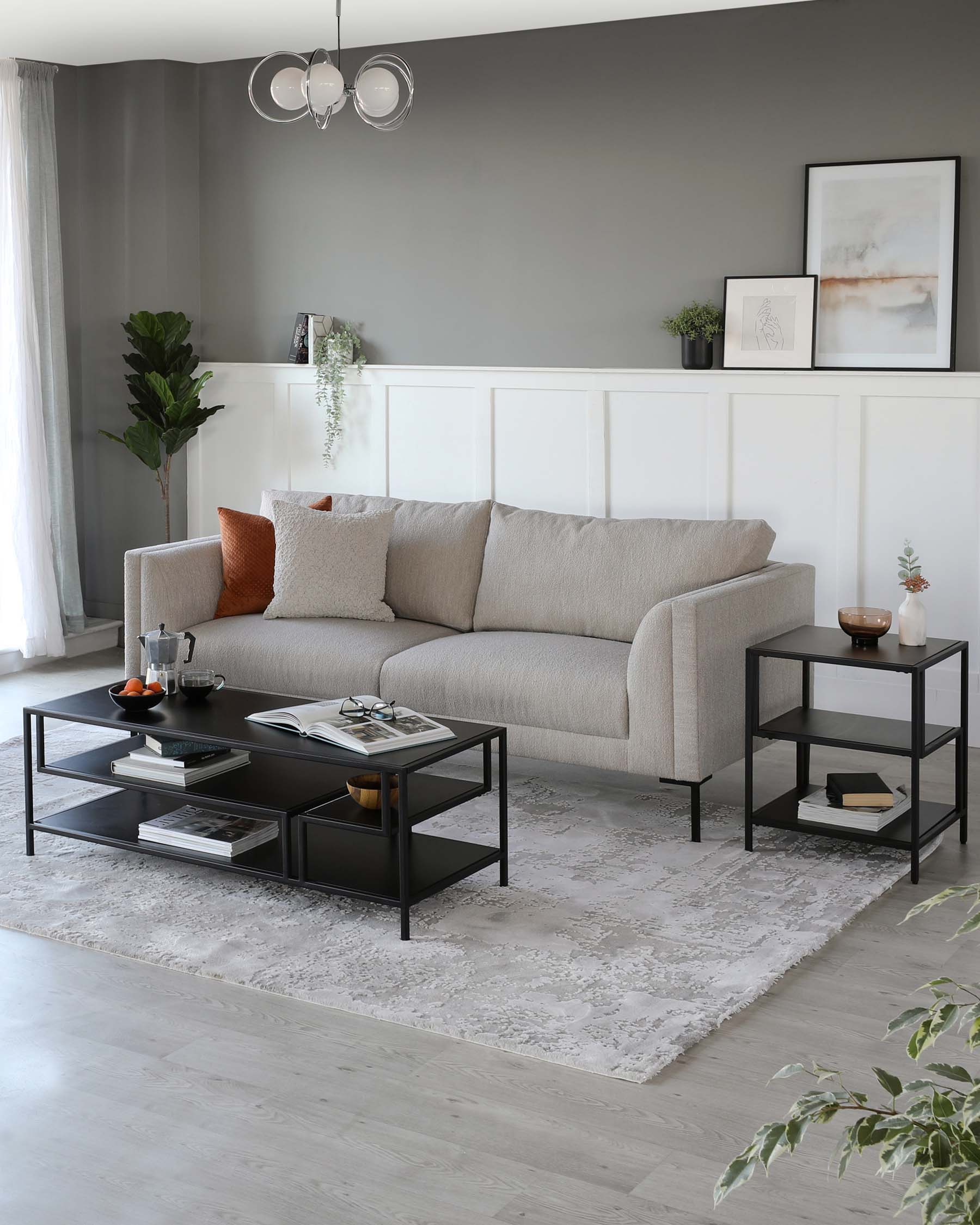 Finley Black Metal Coffee Table - Image 4