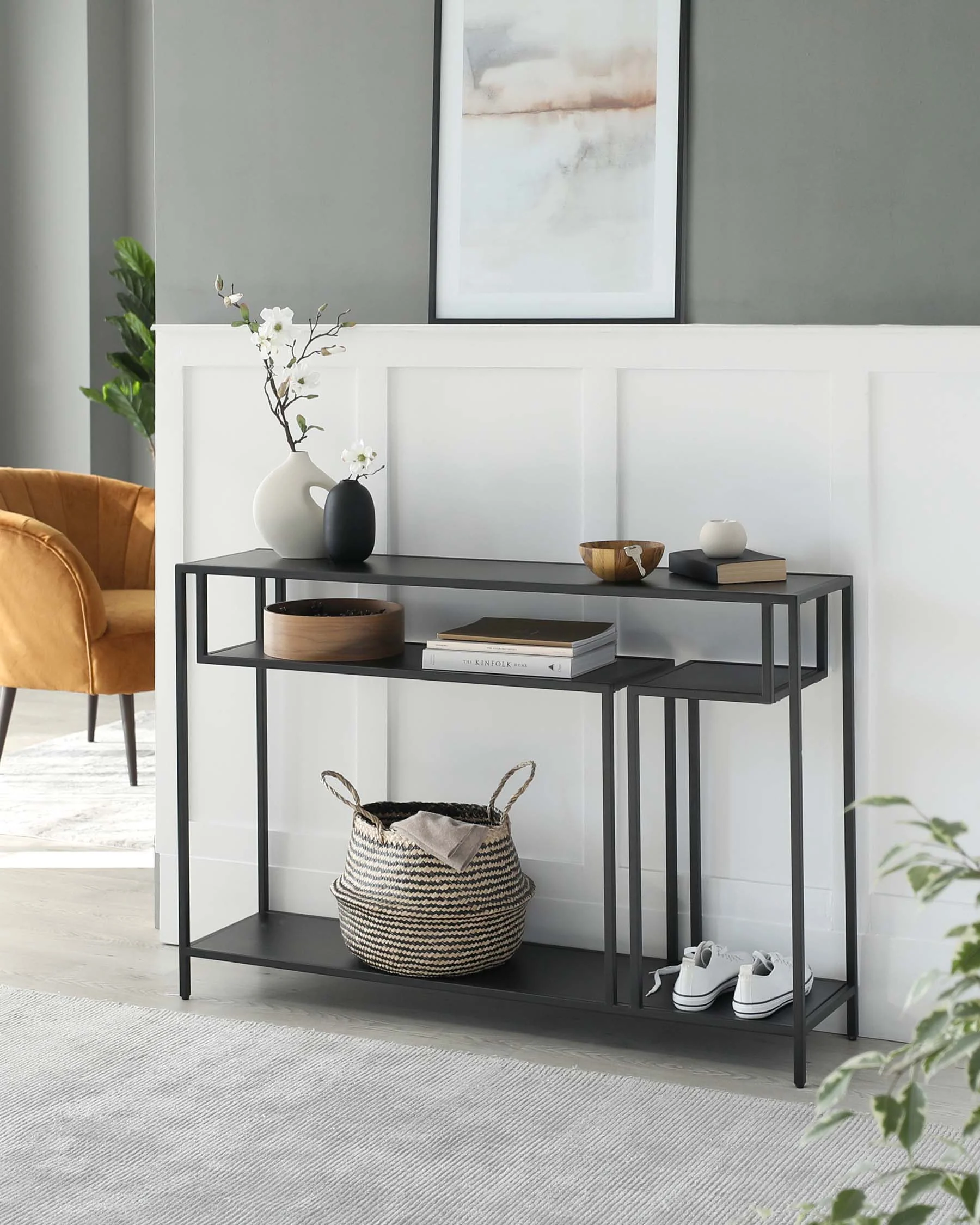 Finley Black Metal Console Table - Image 2