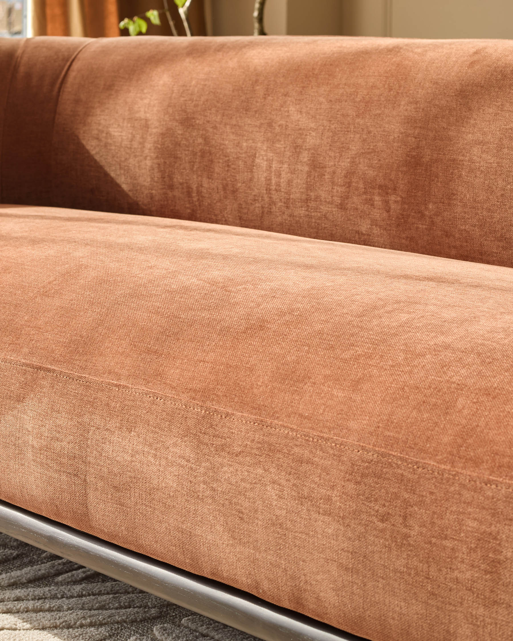 Florence apricot fabric 2 seater sofa - Image 5