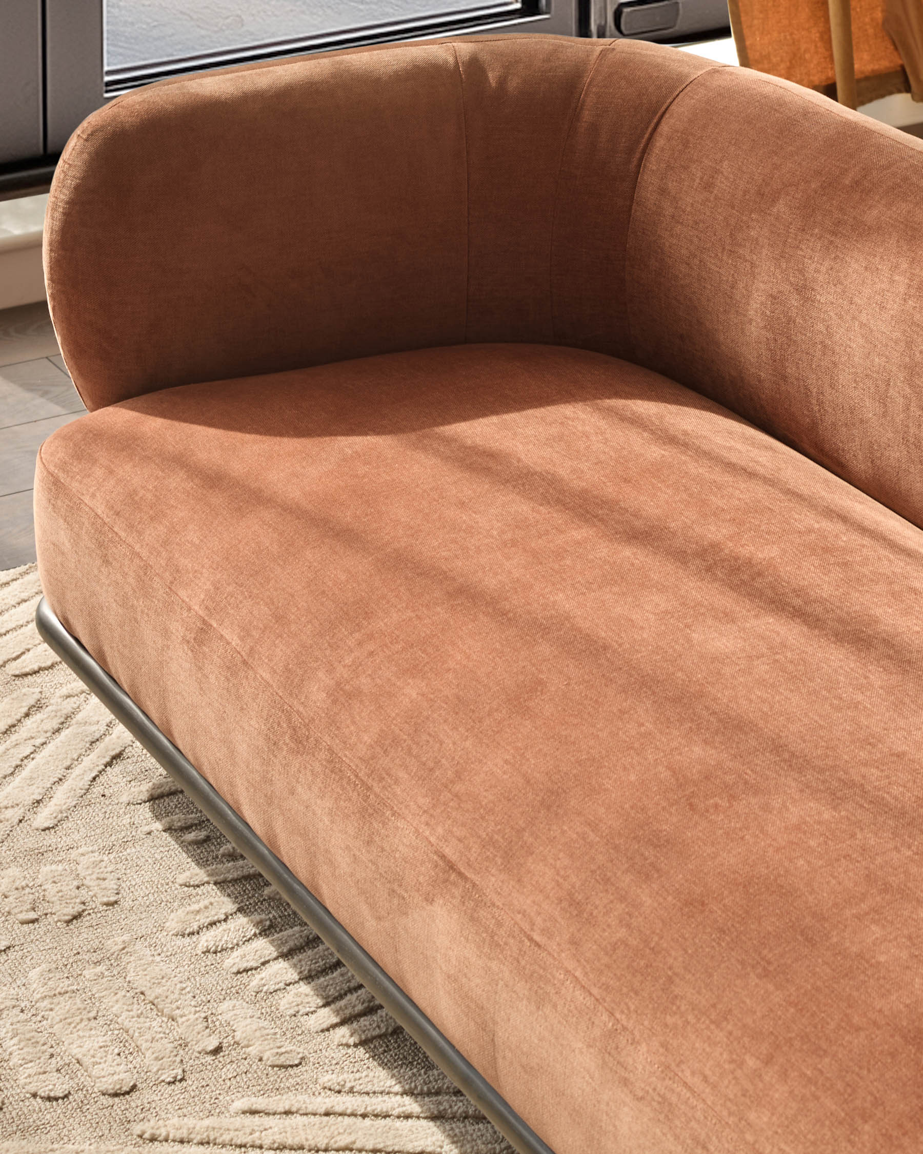 Florence apricot fabric 2 seater sofa - Image 7
