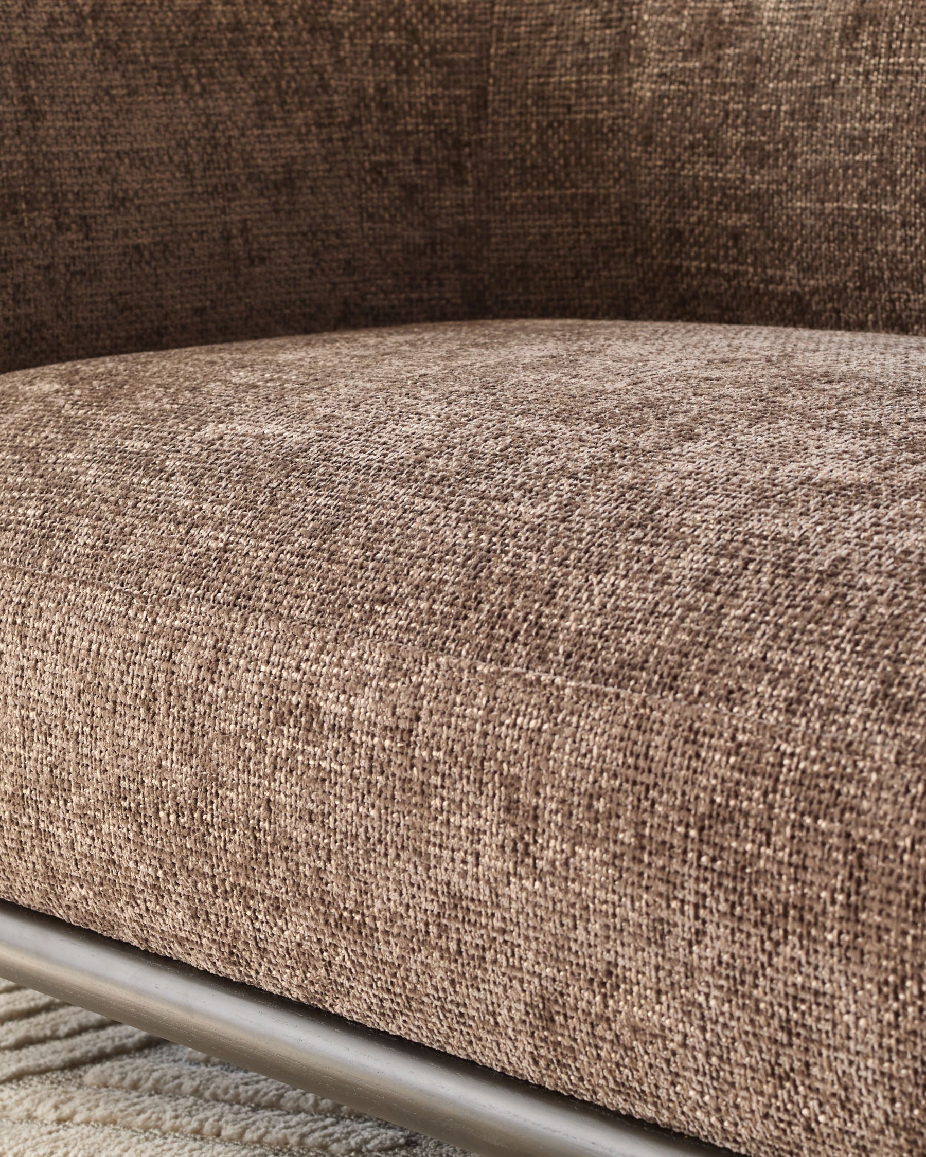Florence mocha fabric with dark wood 2 seater sofa - Image 6