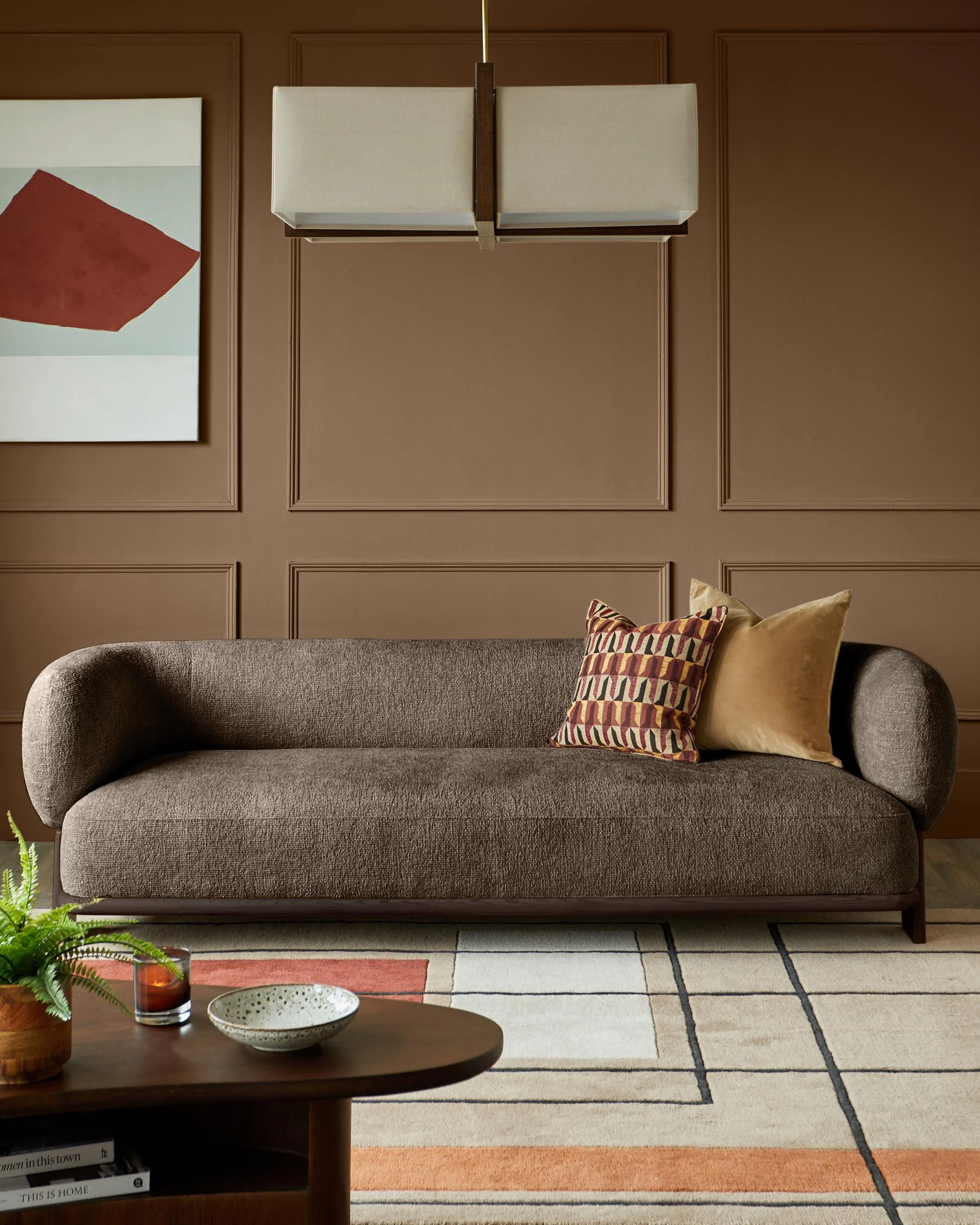 Florence mocha chunky weave 3 seater sofa - Image 2