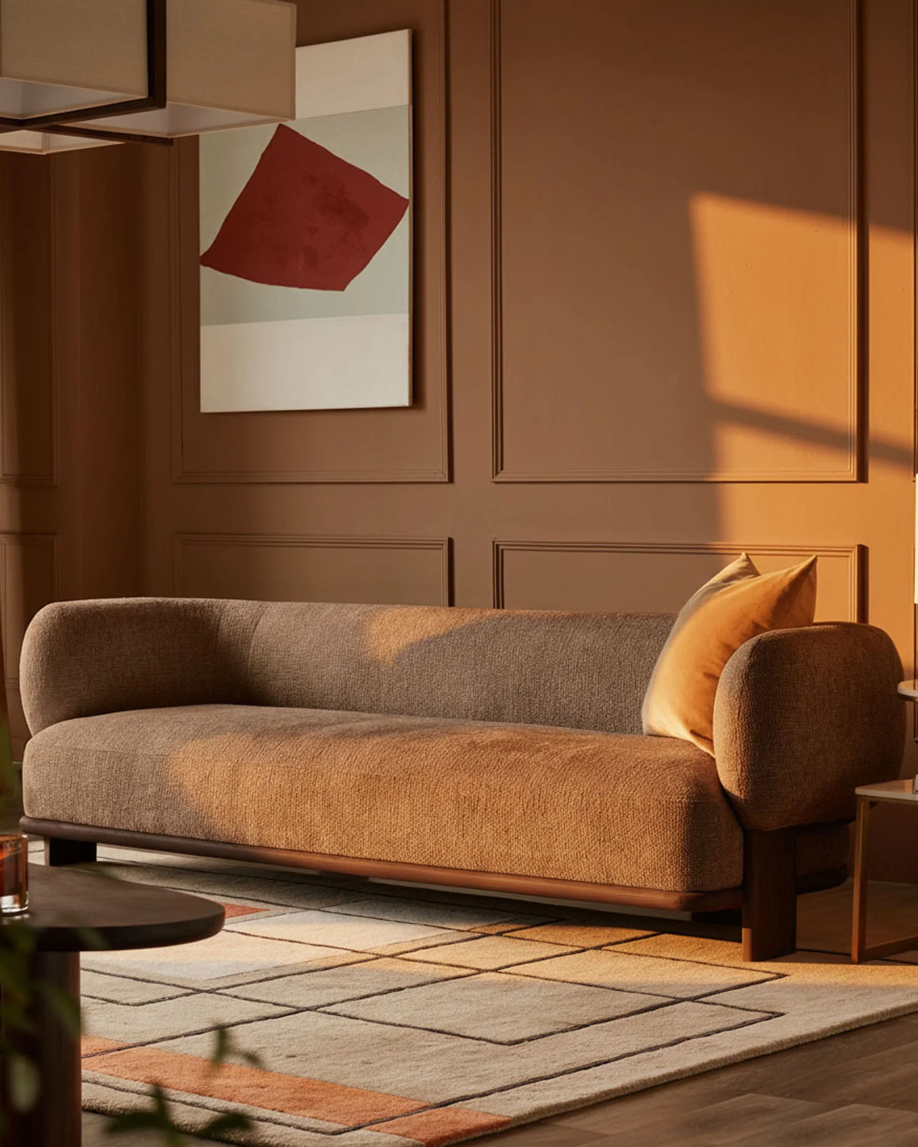 Florence mocha chunky weave 3 seater sofa - Image 3