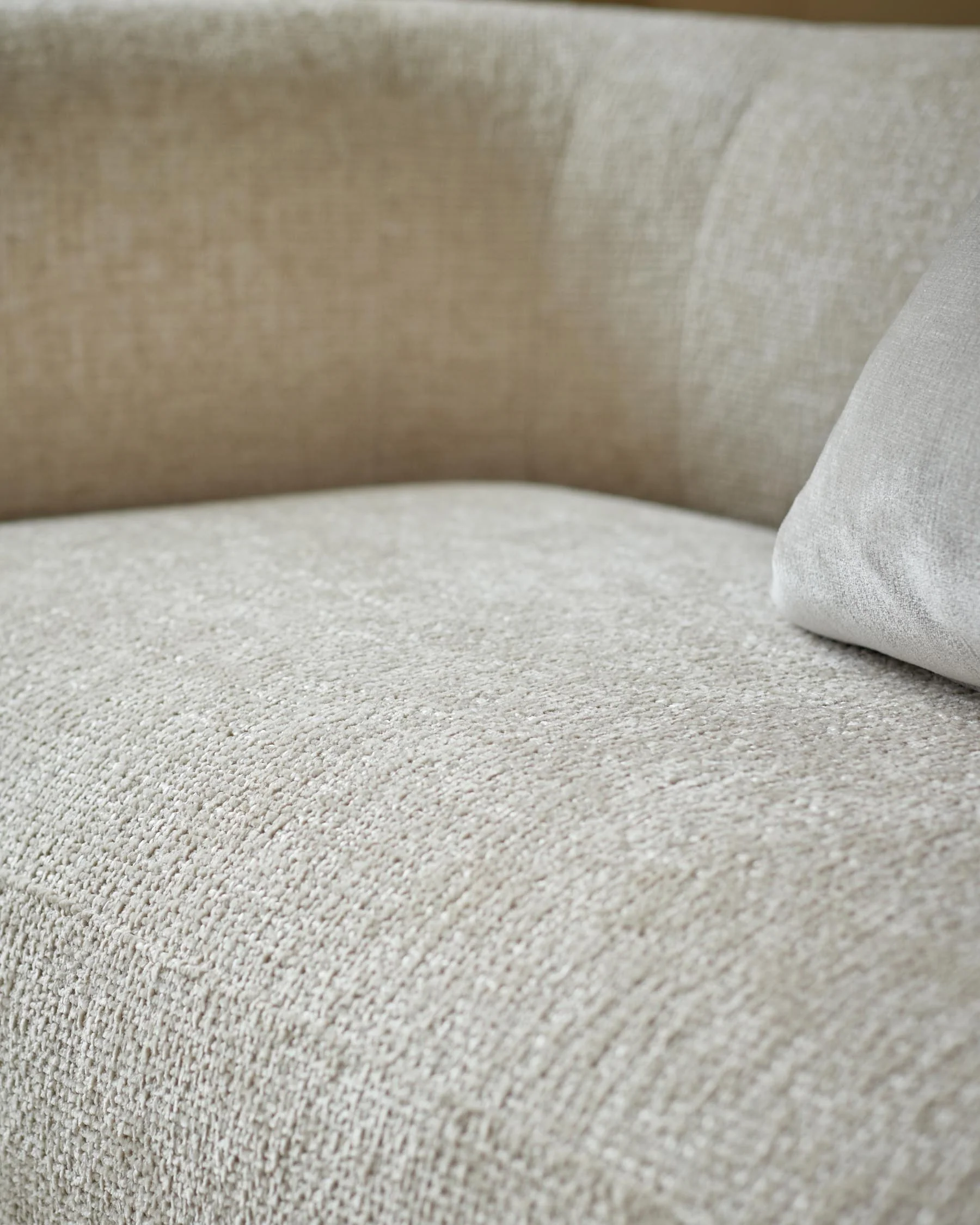 Florence natural fabric with light wood 3 seater sofa - Image 5