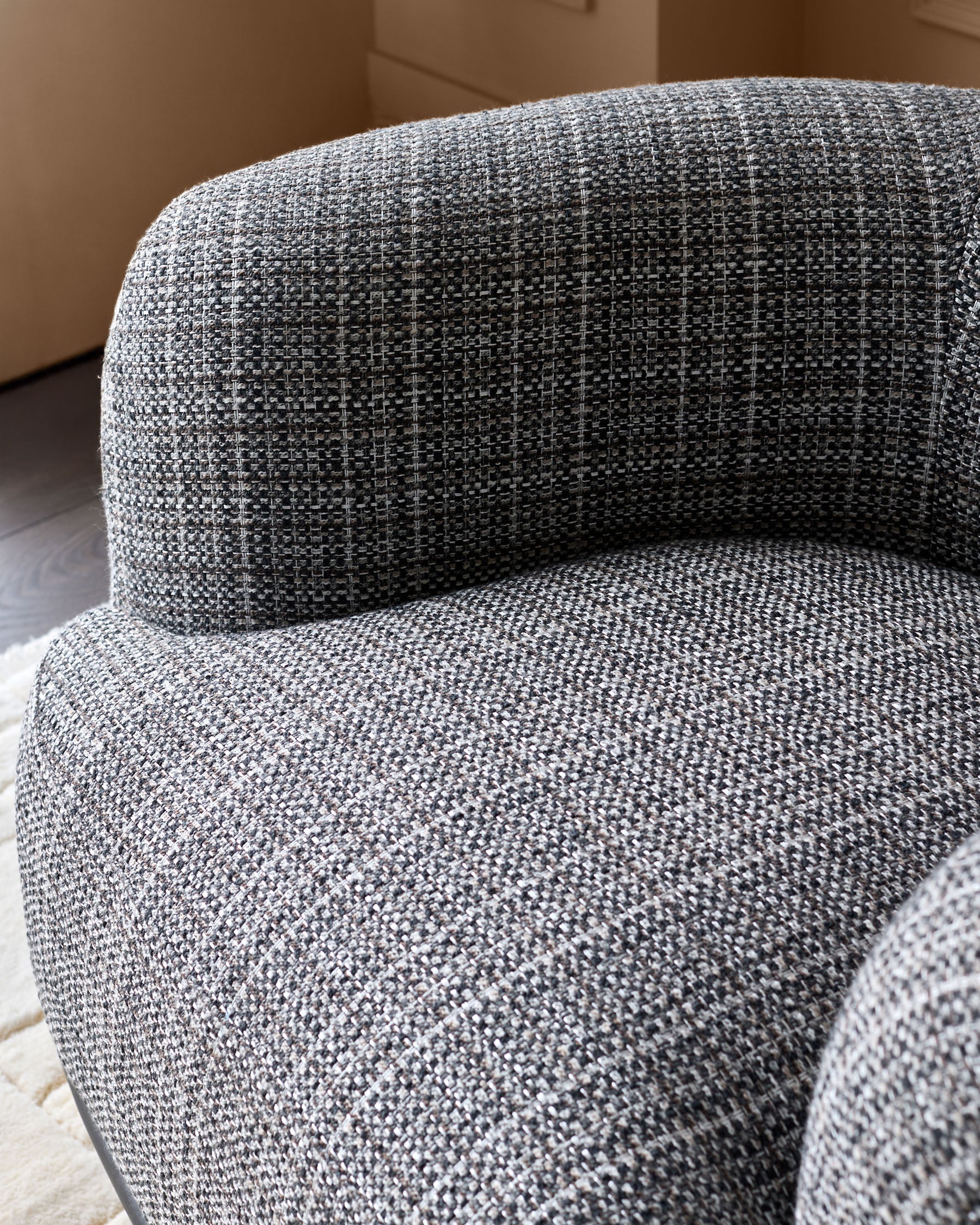 Florence dark chocolate fabric dark wood armchair - Image 7