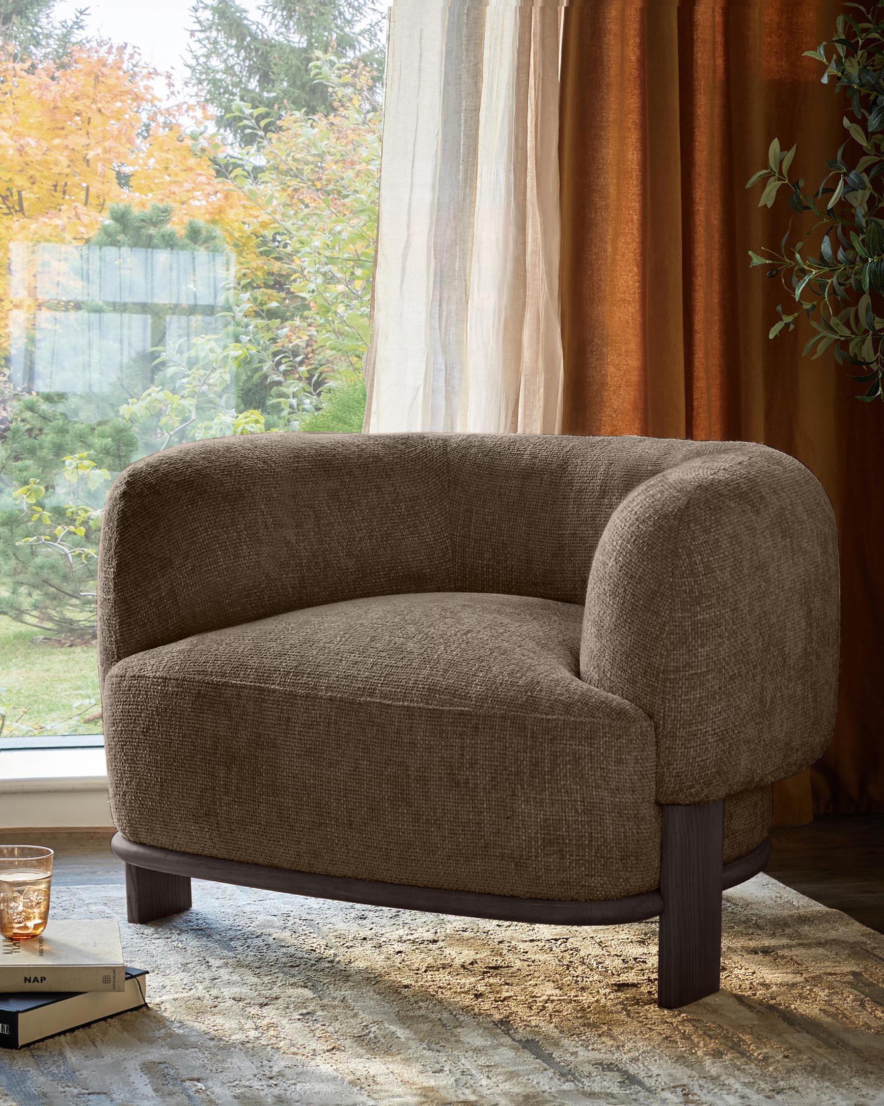 Florence mocha chunky weave armchair - Image 2