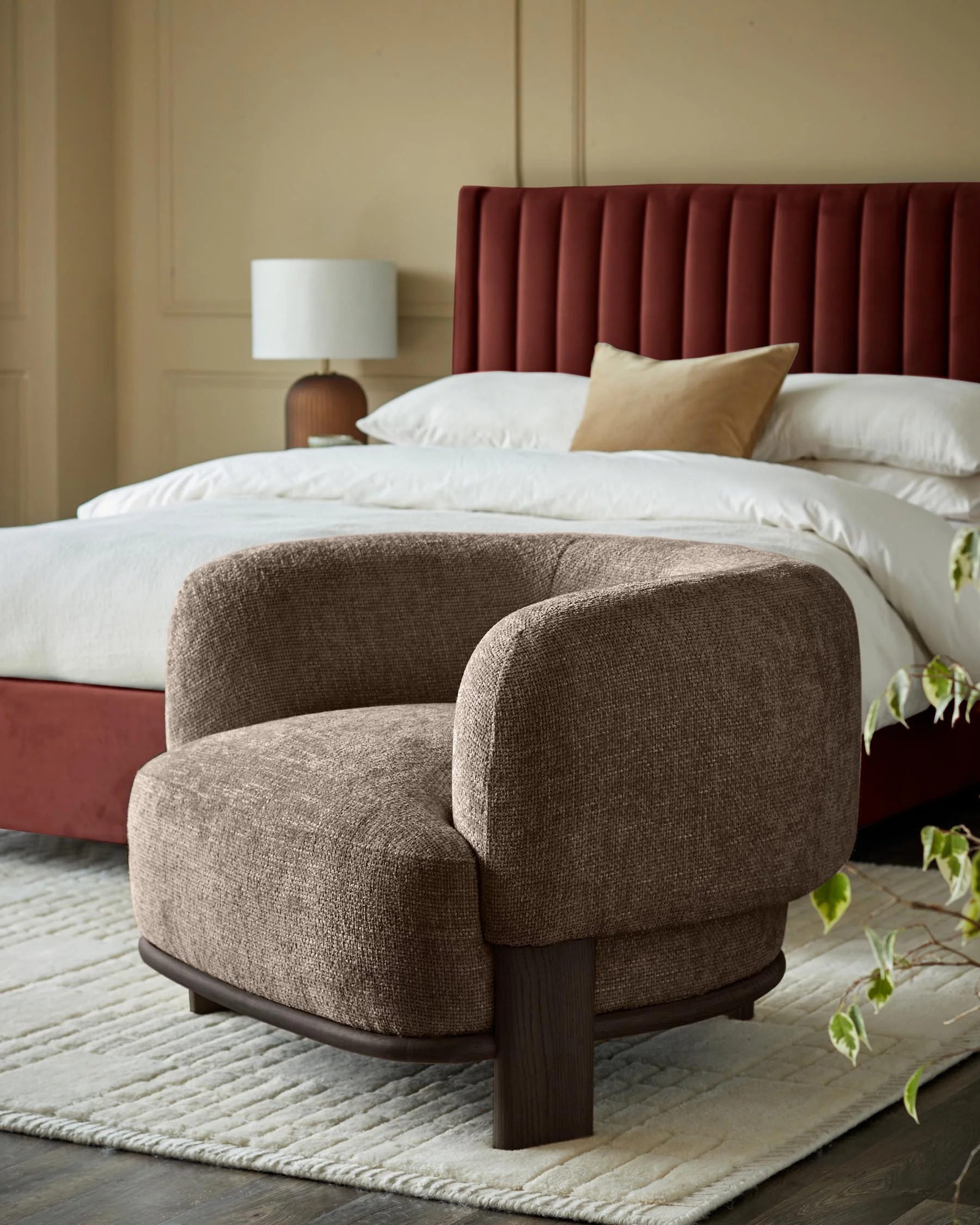Florence mocha chunky weave armchair - Image 3