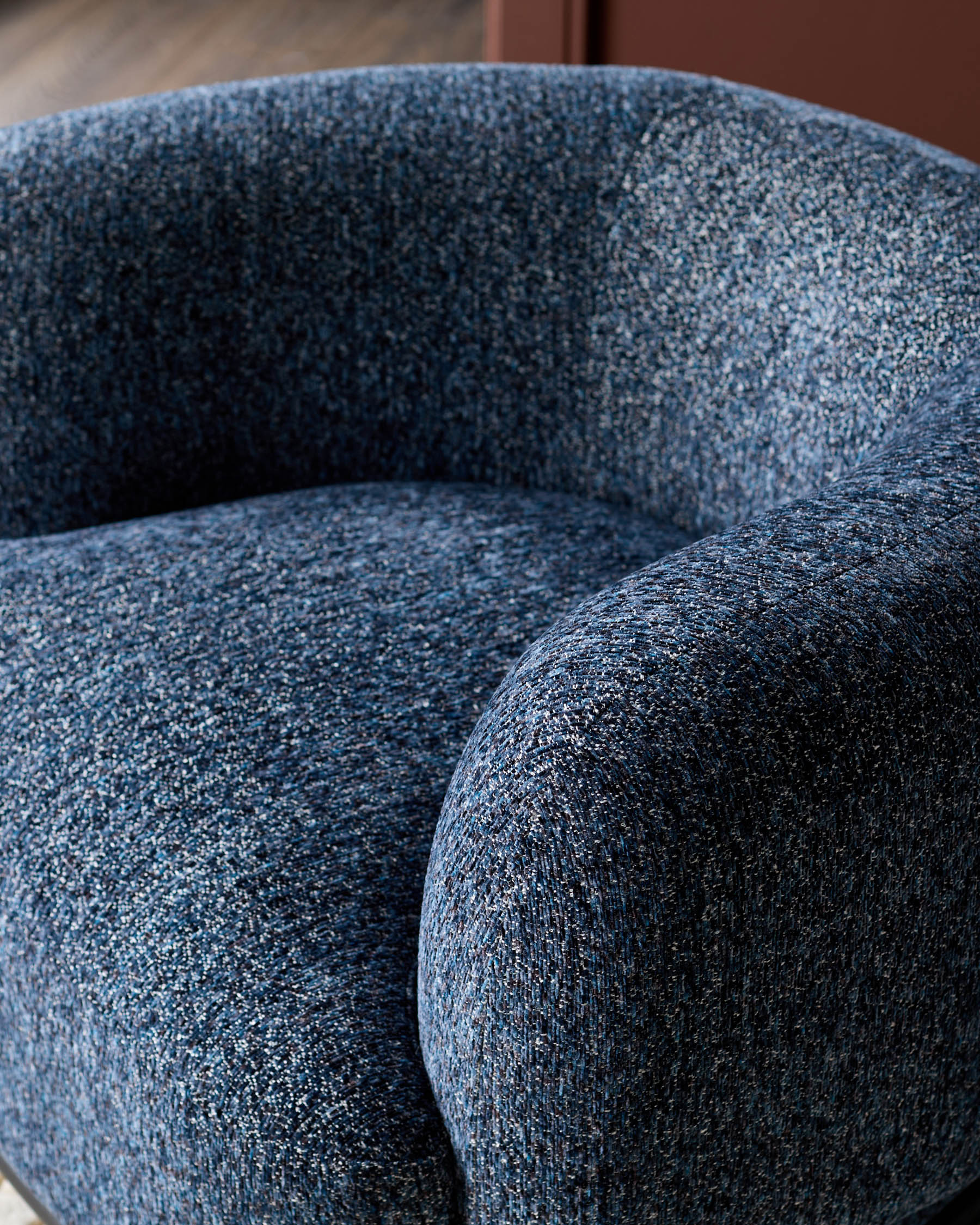 Florence navy mosaic chenille armchair - Image 4