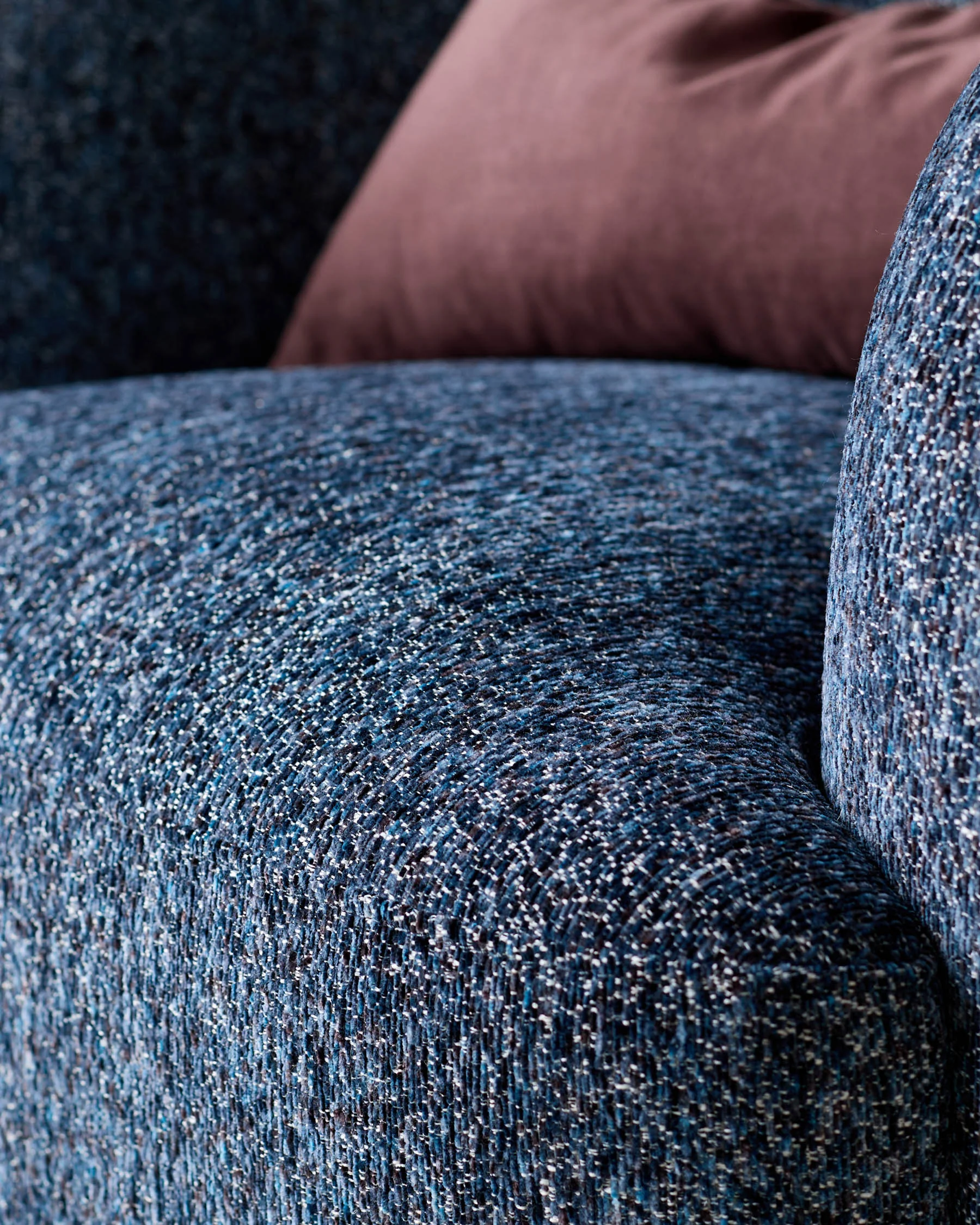 Florence navy mosaic chenille armchair - Image 6