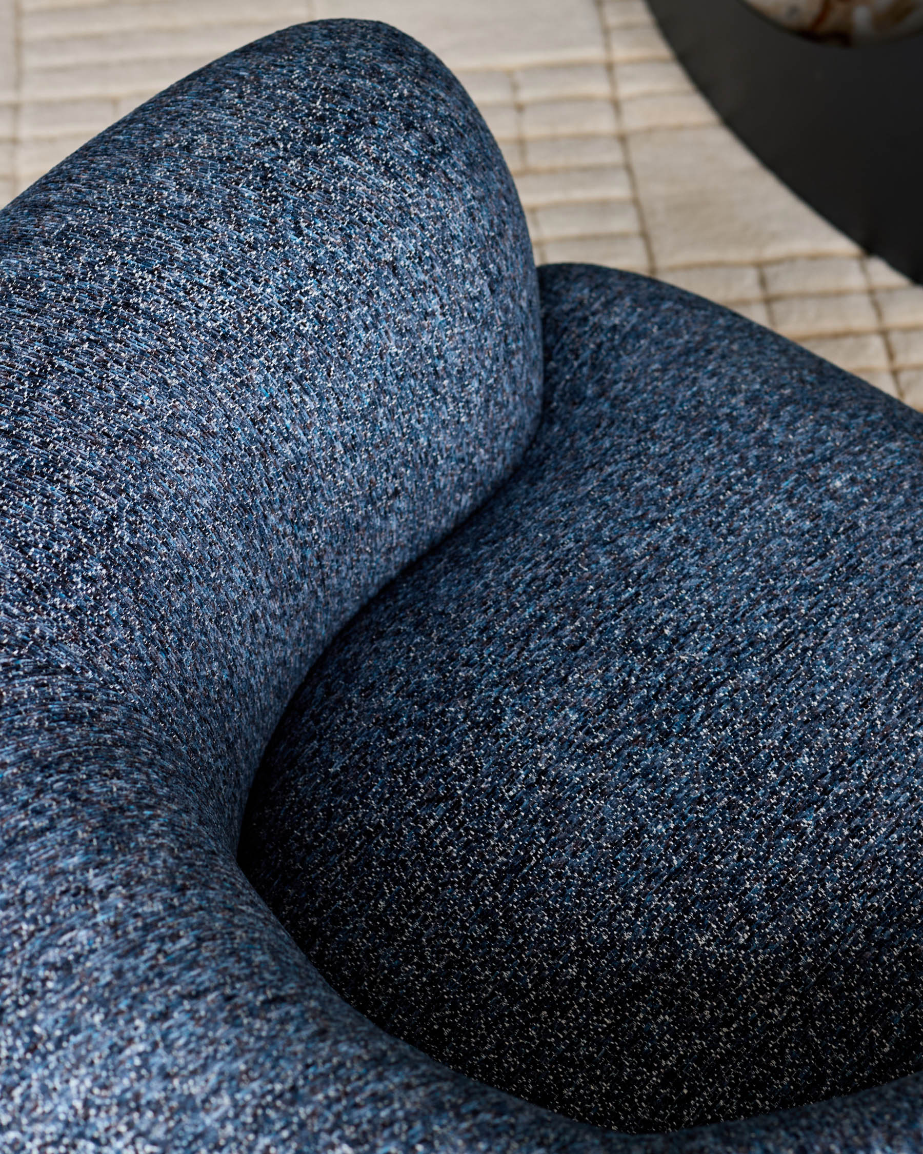 Florence navy mosaic chenille armchair - Image 7