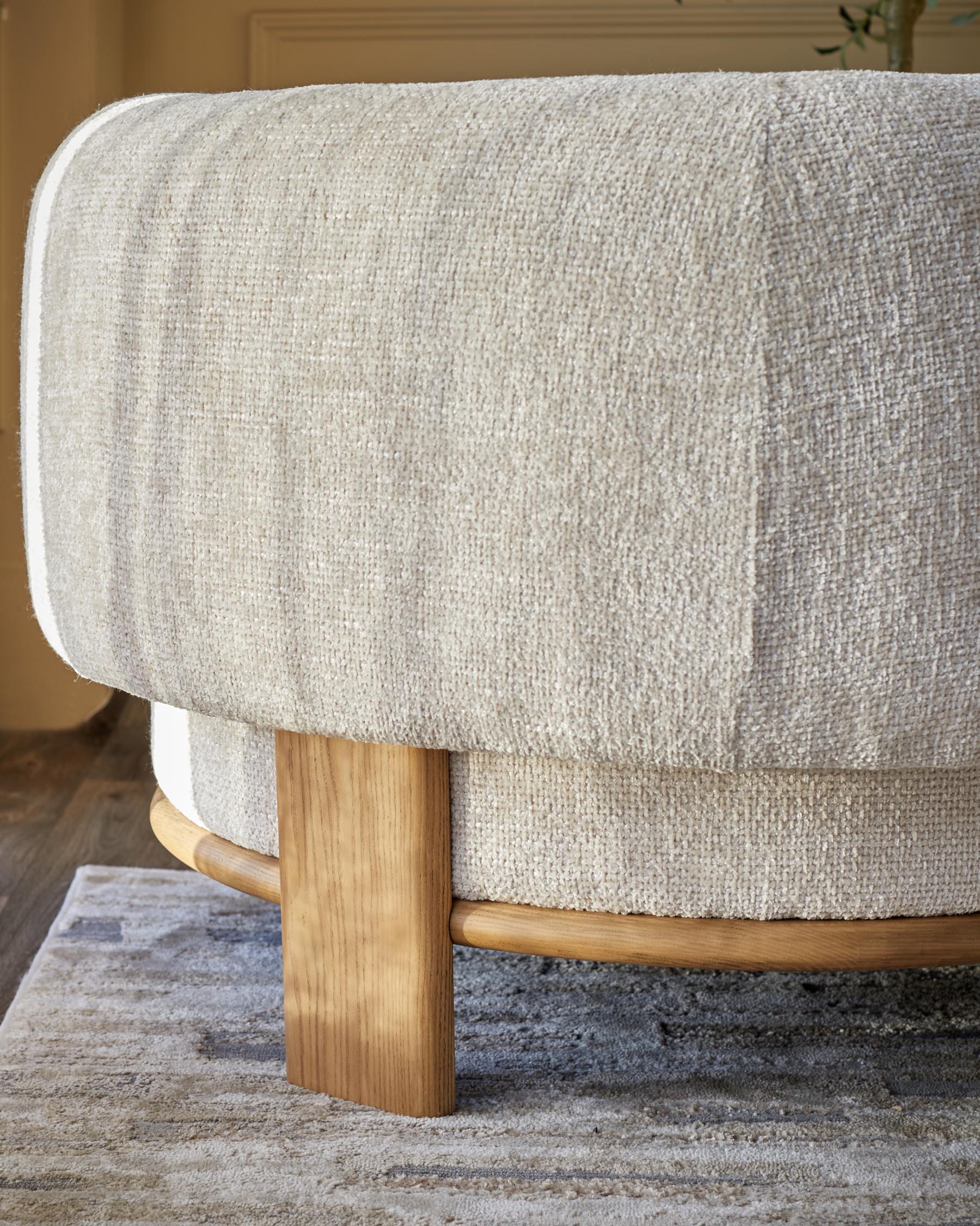 Florence natural fabric with light wood armchair - Image 7