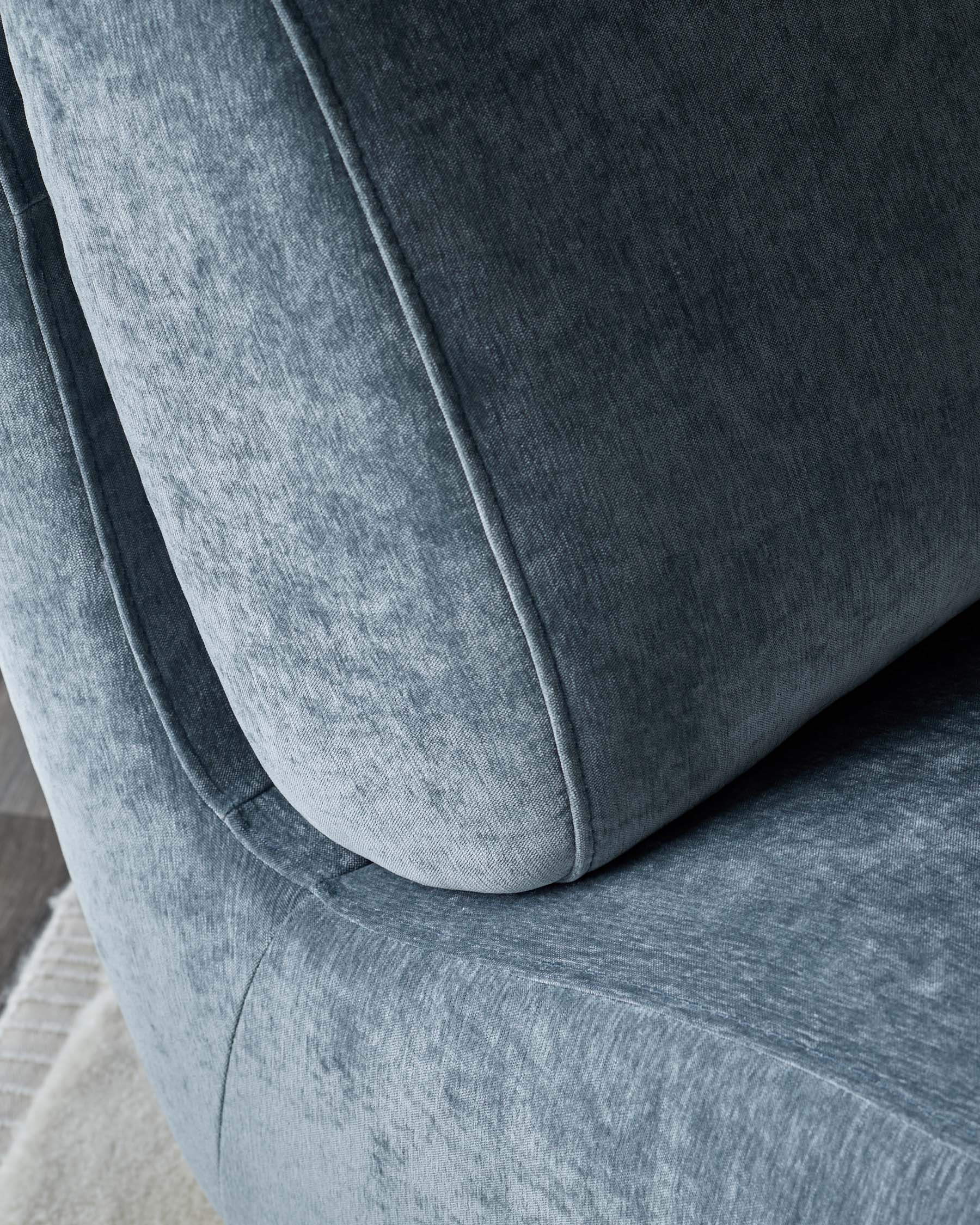 Frances blue grey fabric swivel accent chair - Image 4
