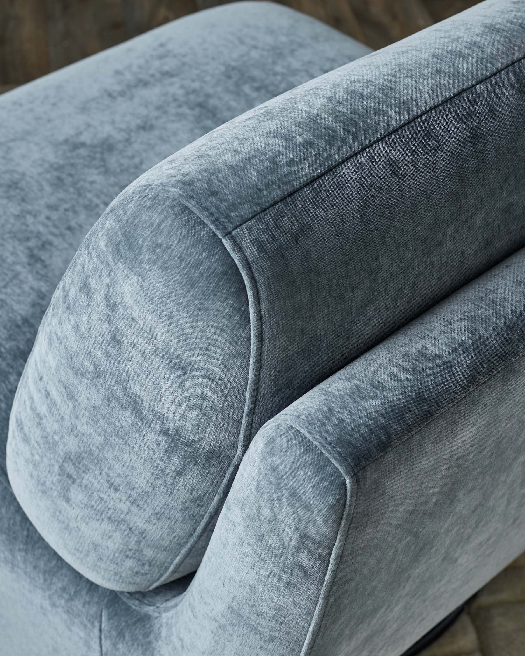 Frances blue grey fabric swivel accent chair - Image 6
