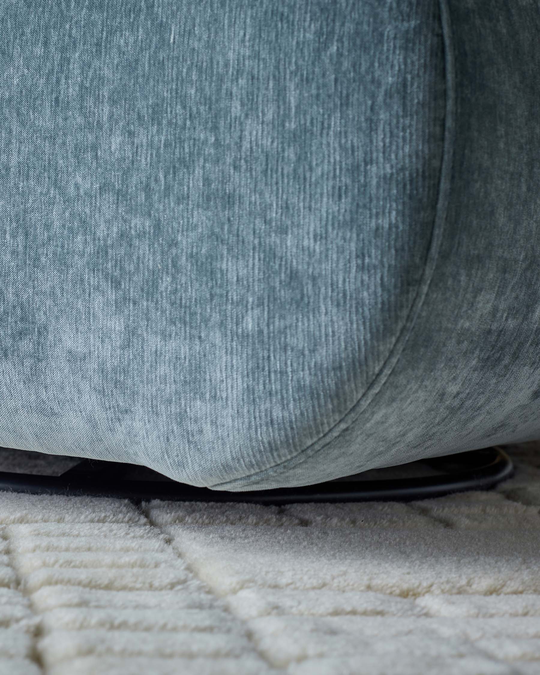 Frances blue grey fabric swivel accent chair - Image 7