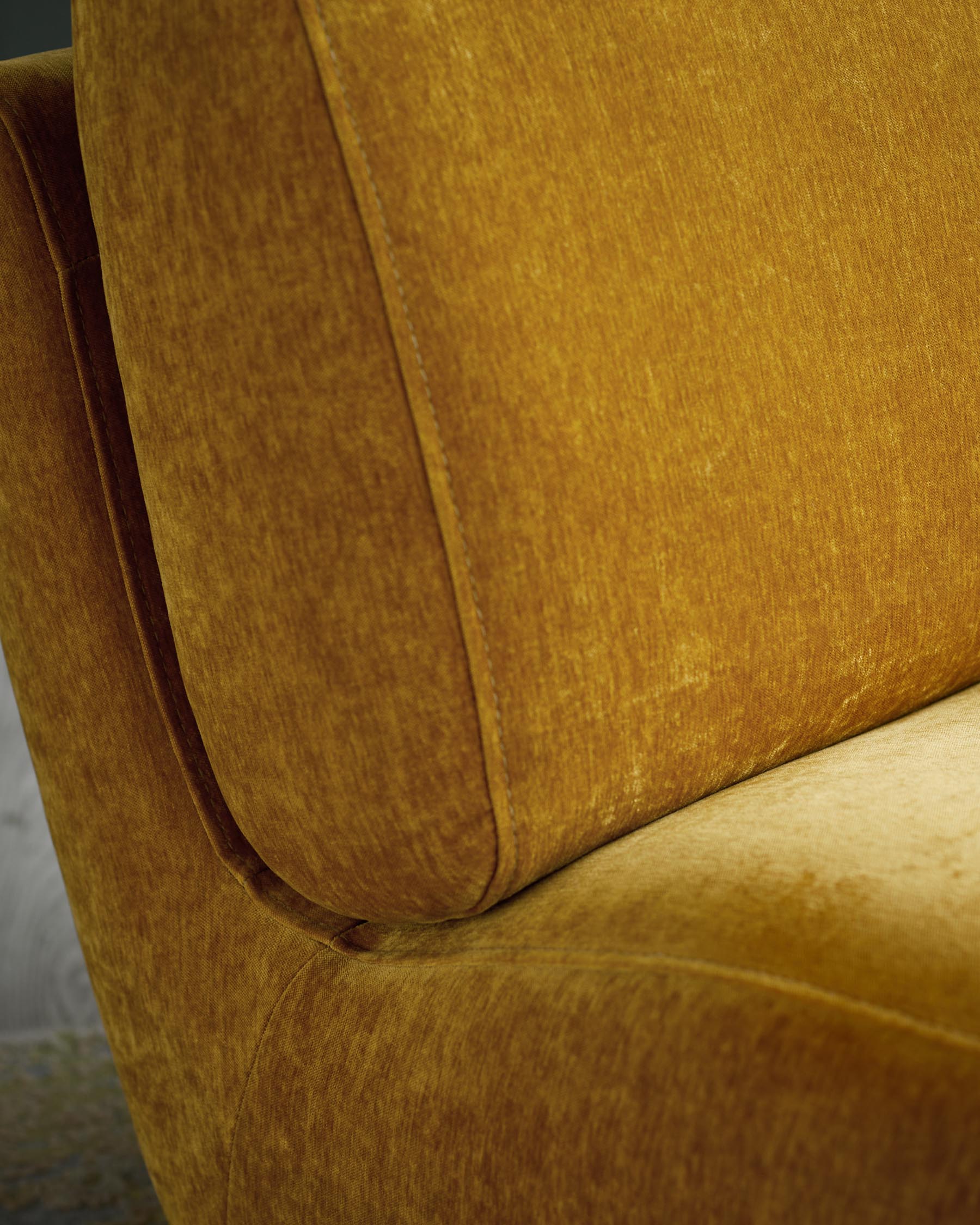 Frances ochre fabric swivel accent chair - Image 6