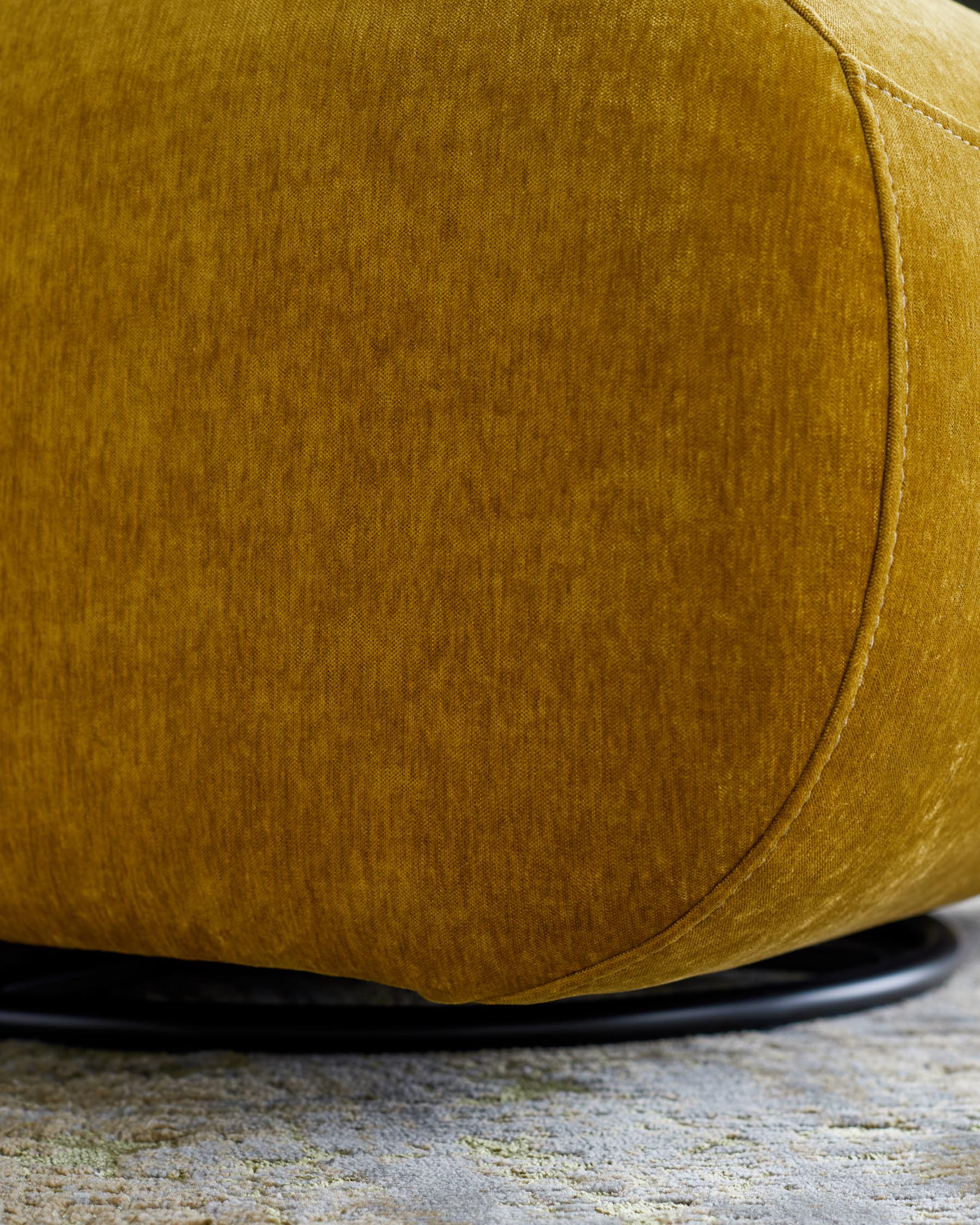 Frances ochre fabric swivel accent chair - Image 7
