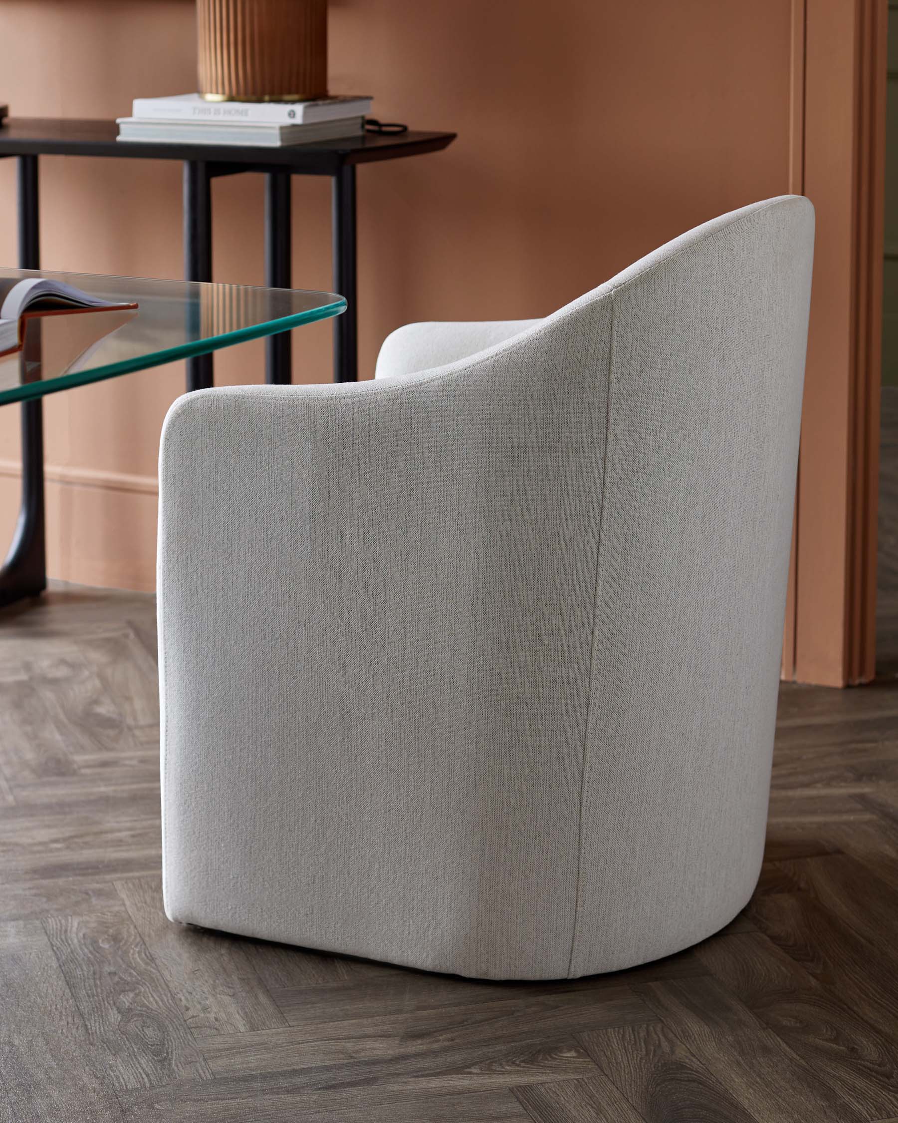 Freya ivory dual tone fabric dining chair - Image 4