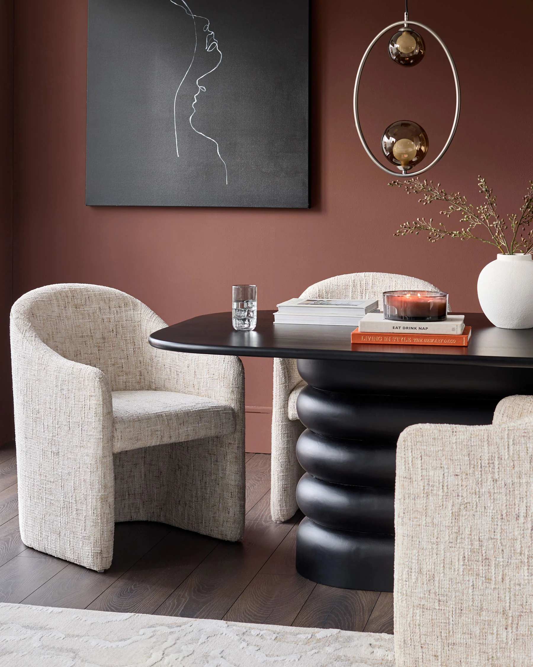 Freya natural chenille dining chair - Image 2