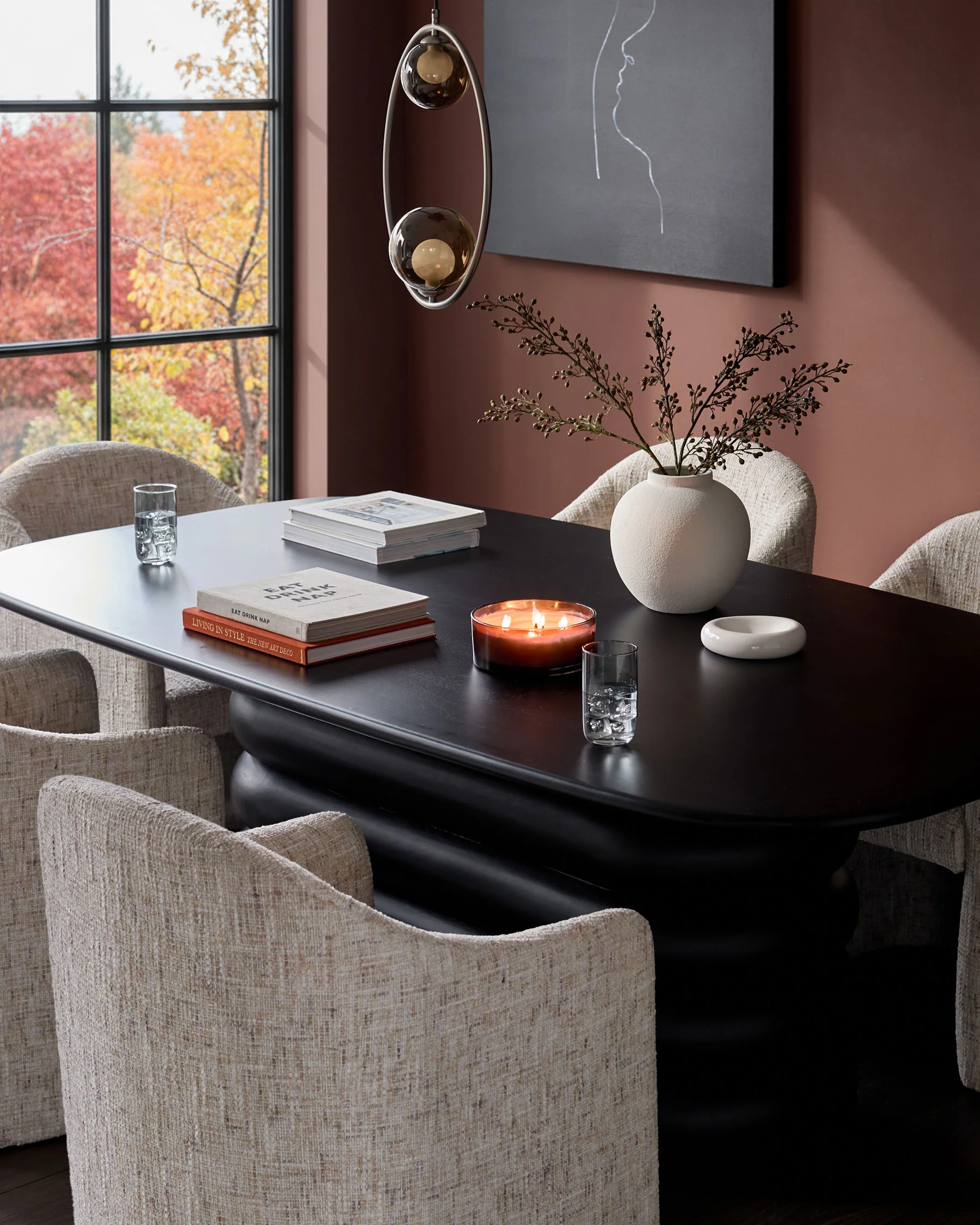 Freya natural chenille dining chair - Image 4