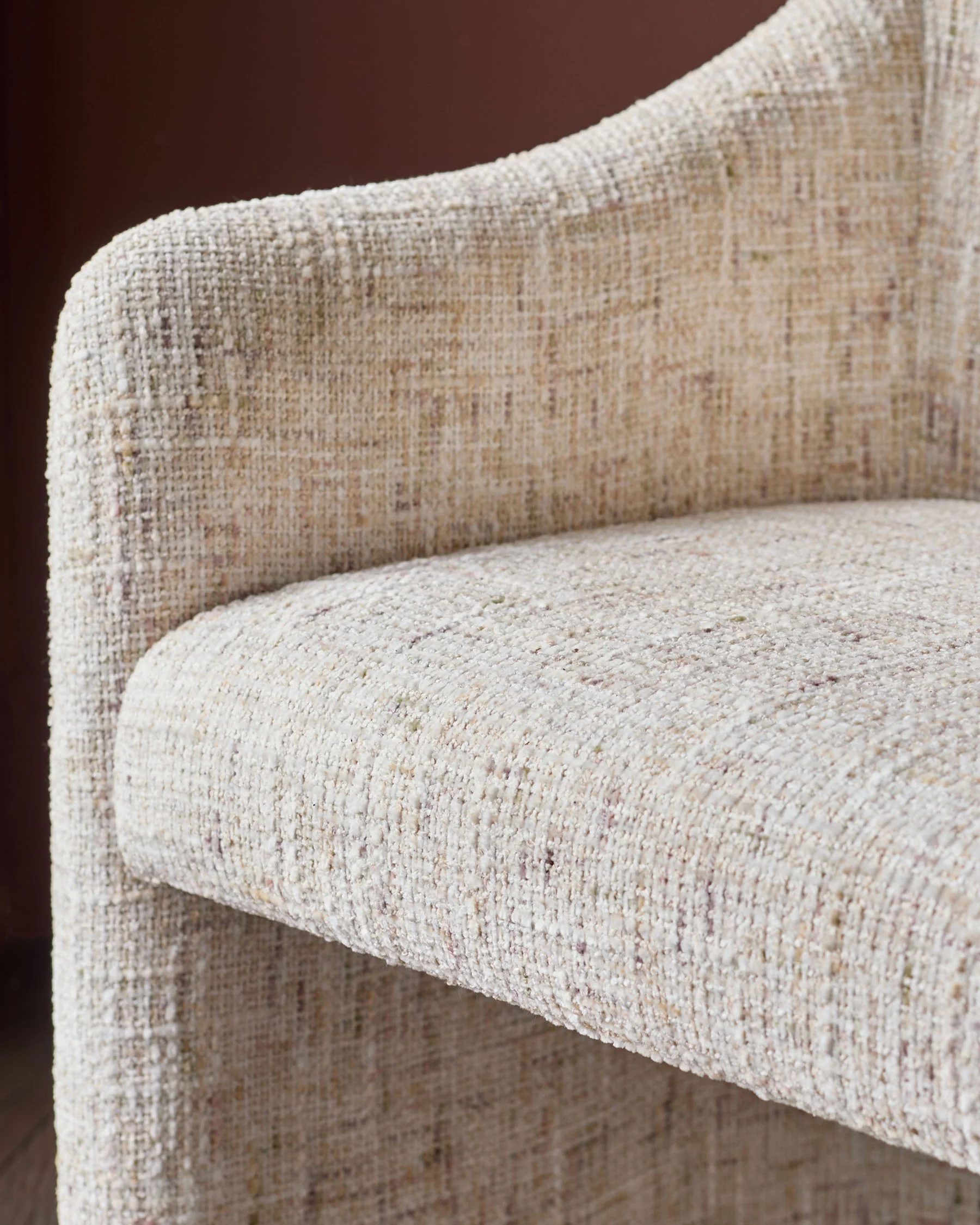 Freya natural chenille dining chair - Image 5