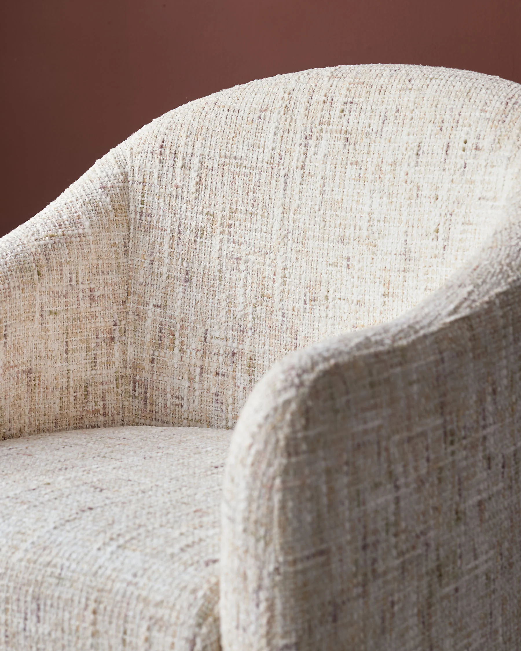 Freya natural chenille dining chair - Image 6