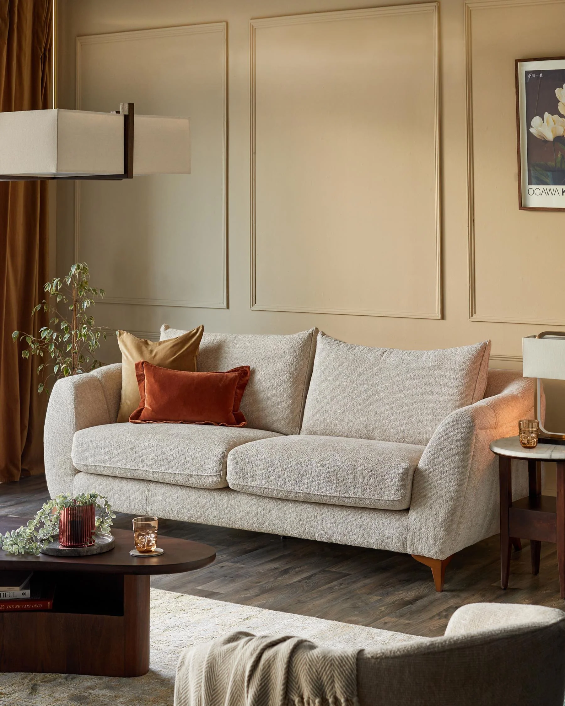 Genevieve natural chunky weave 2 seater sofa - Image 2