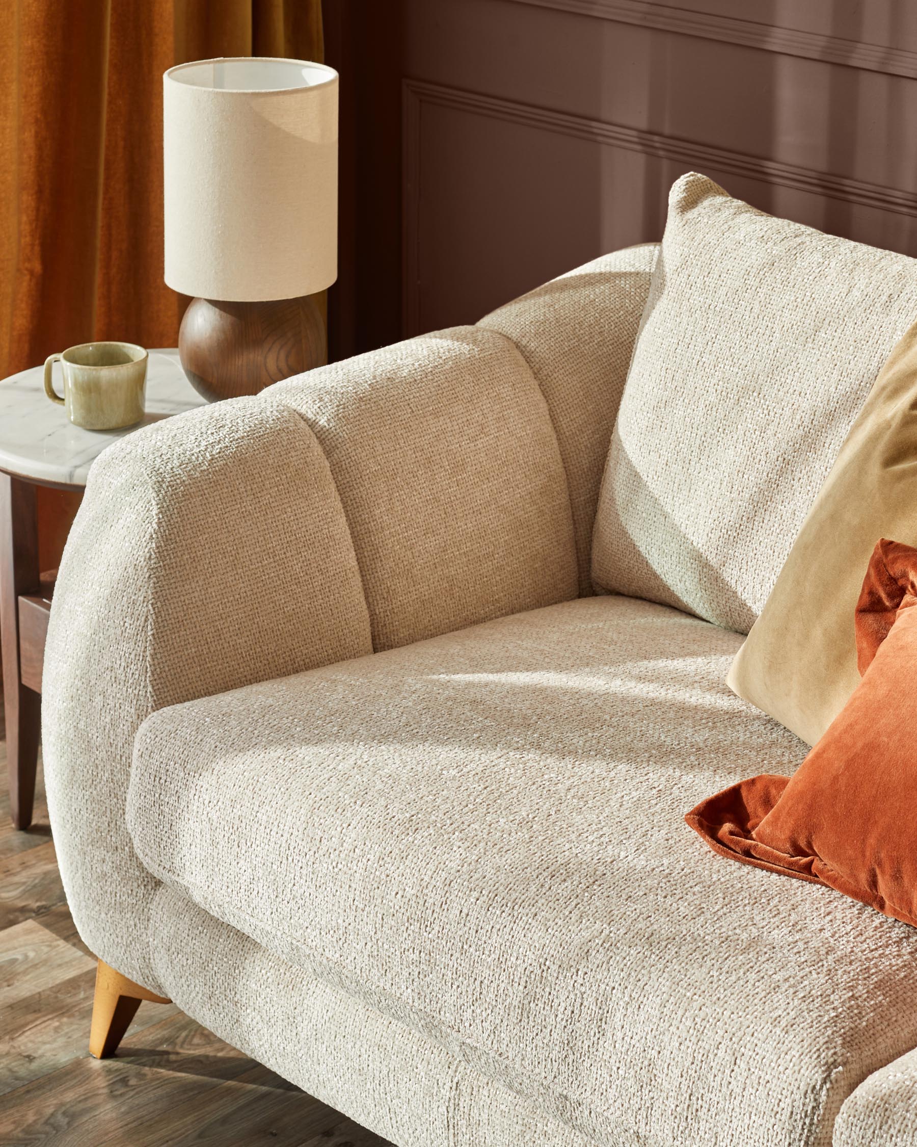 Genevieve natural chunky weave 2 seater sofa - Image 3