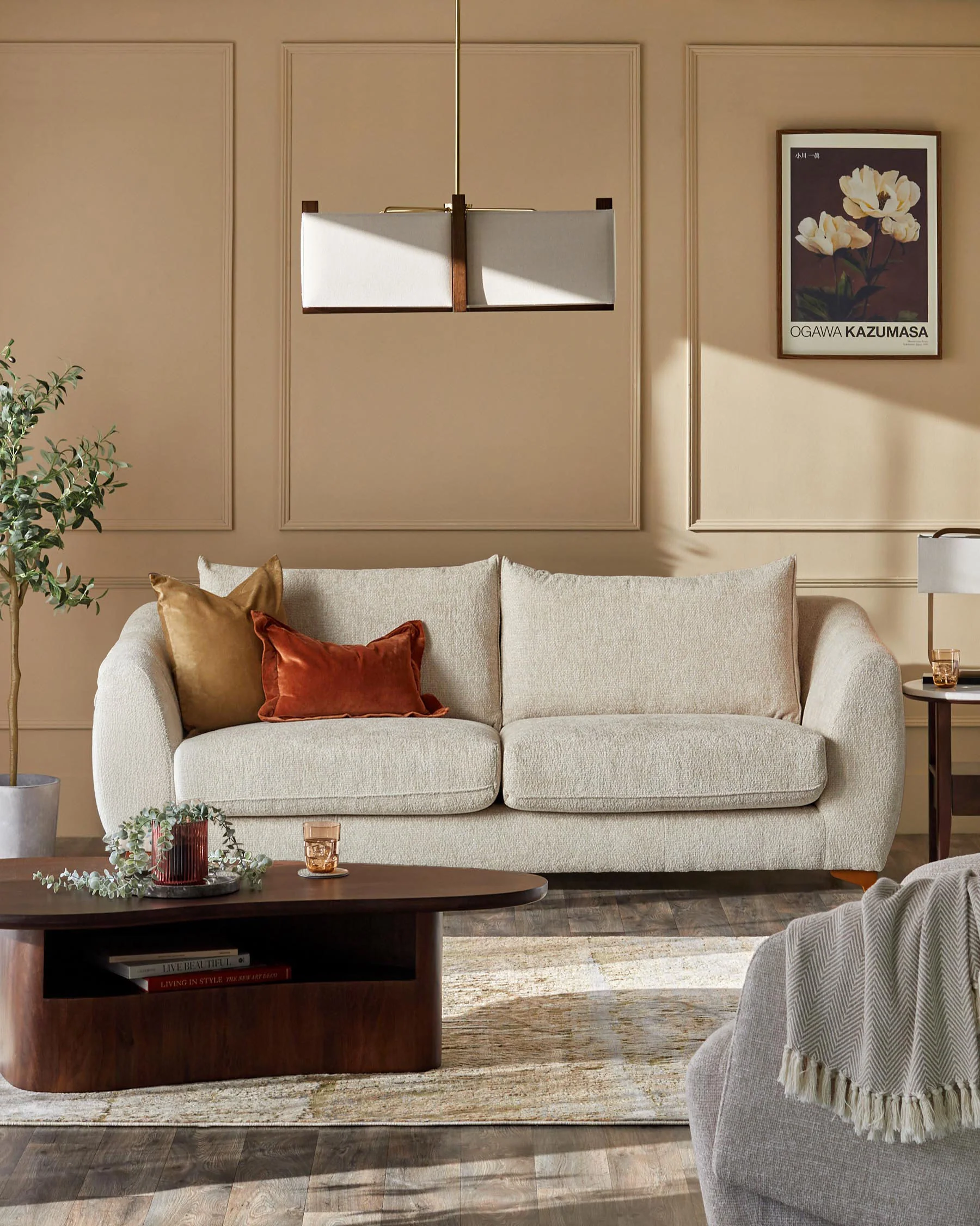 Genevieve natural chunky weave 2 seater sofa - Image 4