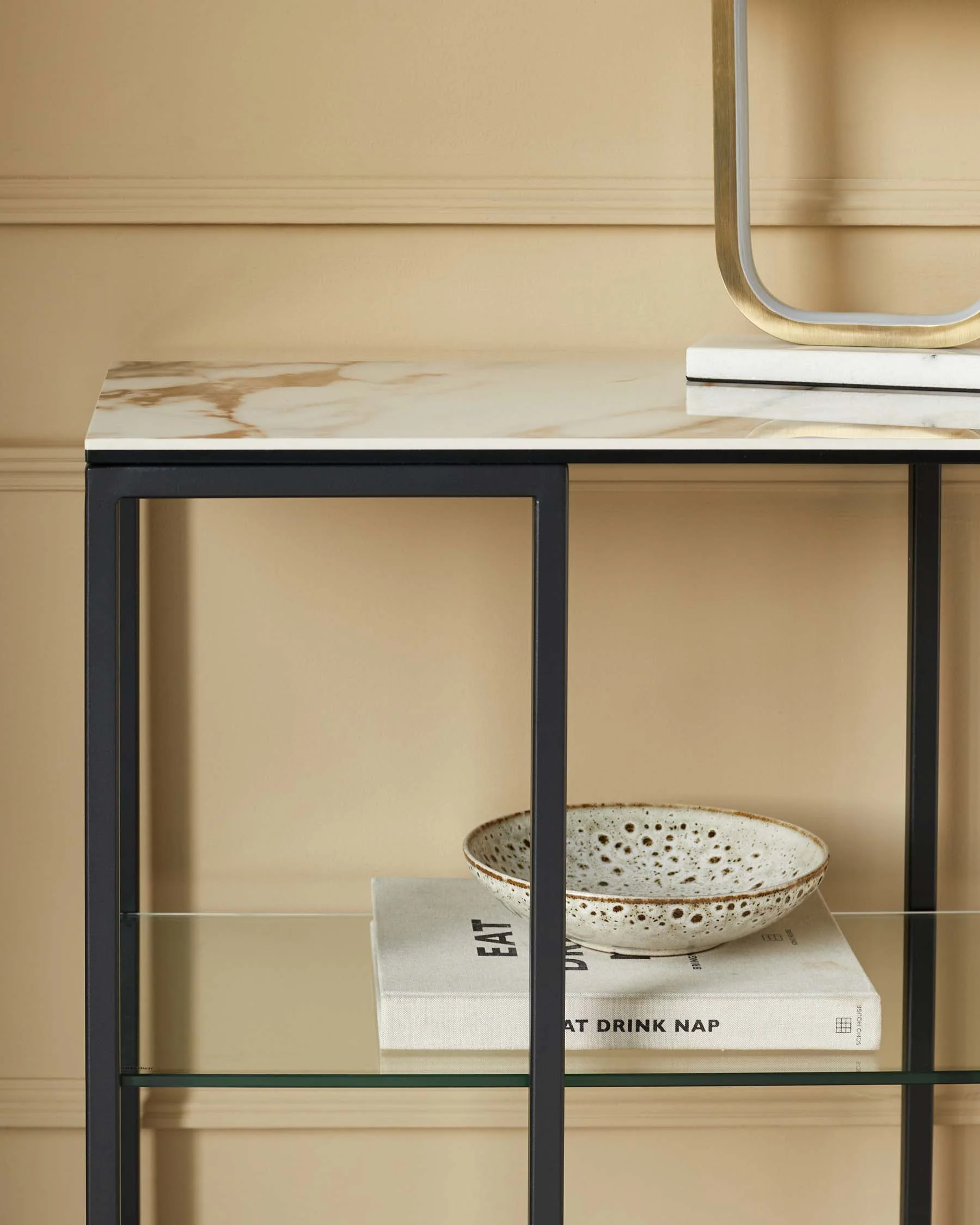 Georgia natural ceramic small console table - Image 3