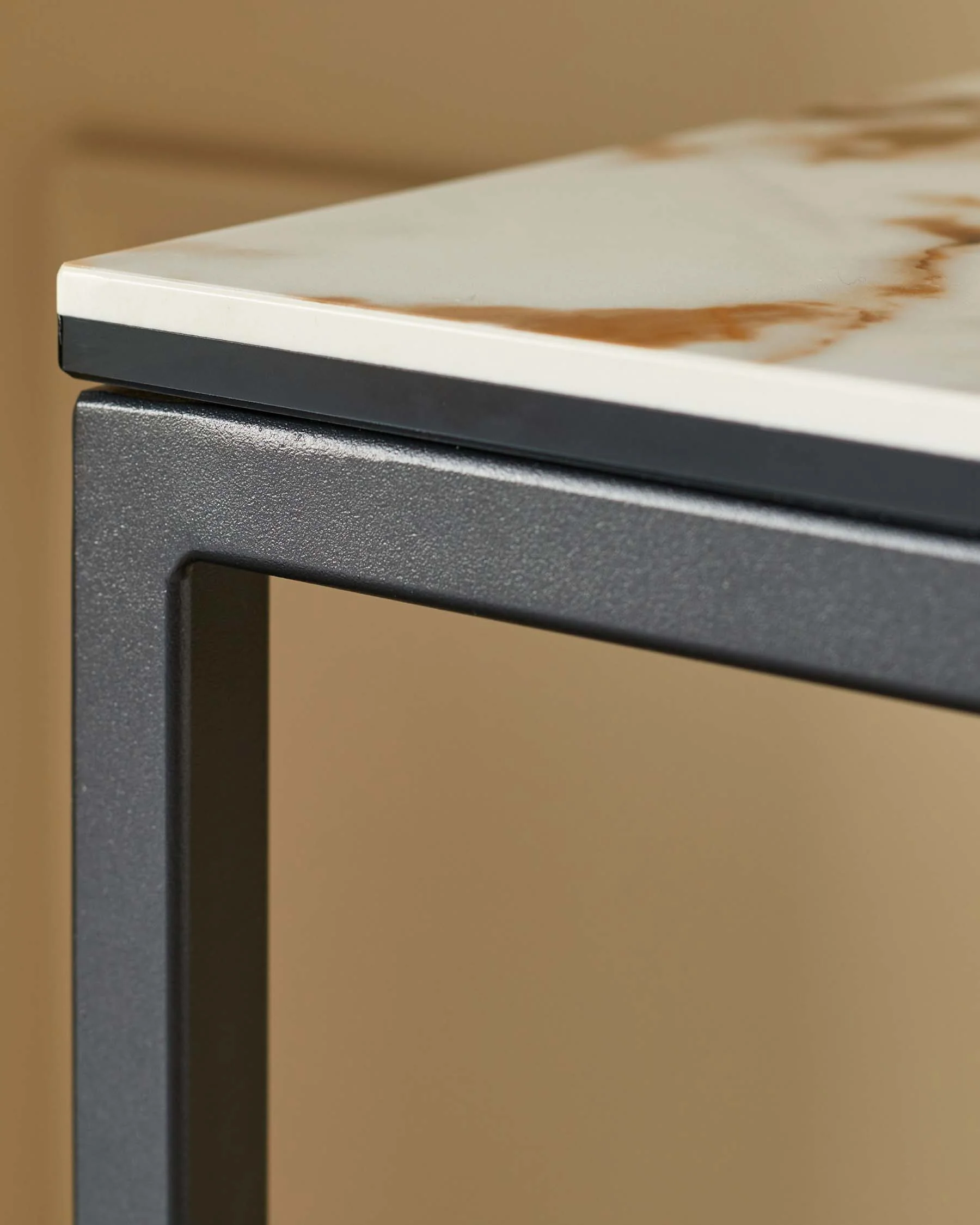 Georgia natural ceramic small console table - Image 4