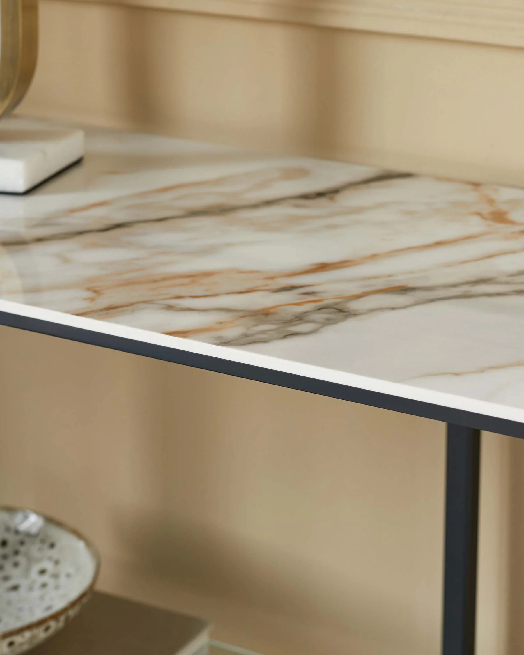 Georgia natural ceramic small console table - Image 6