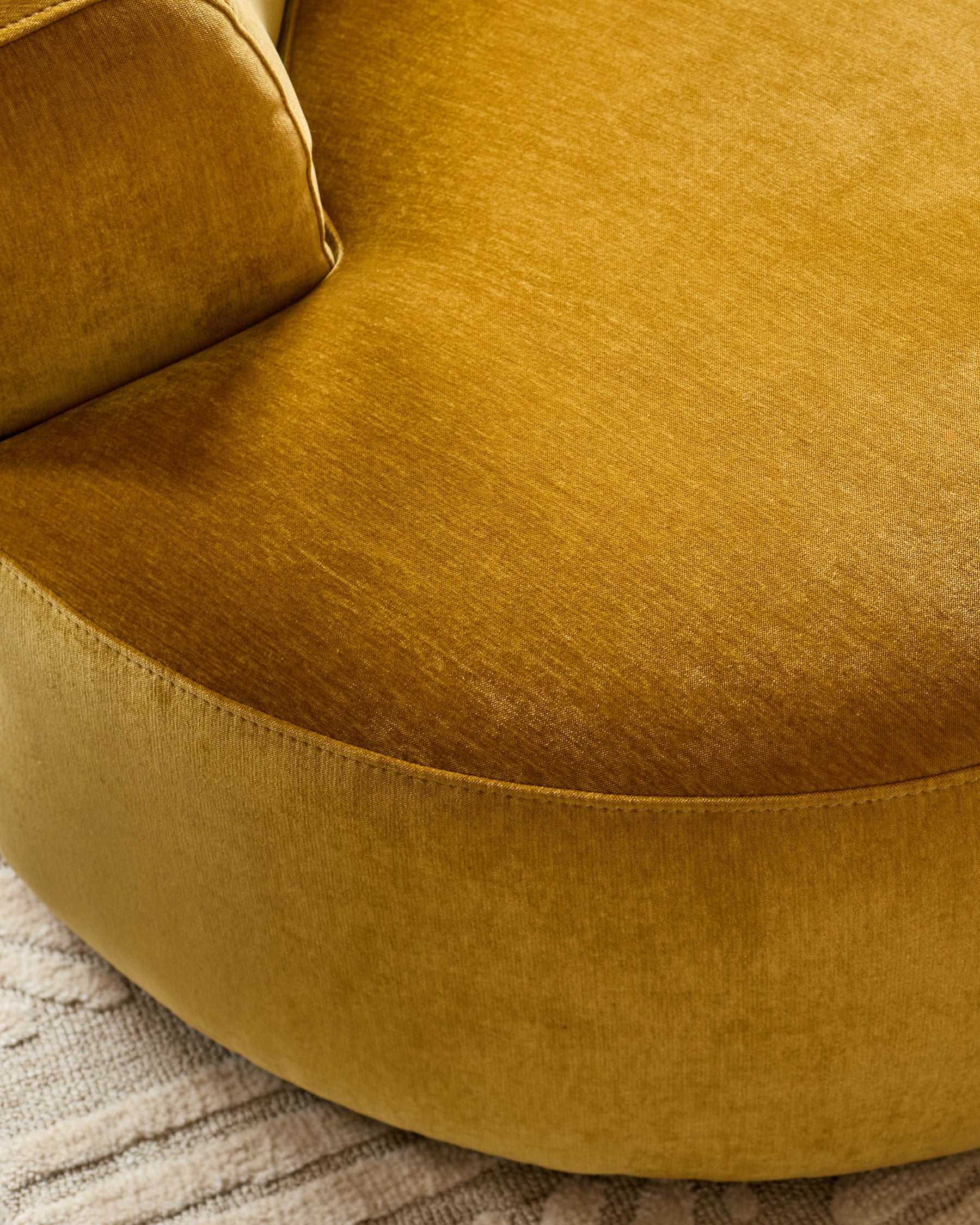 Gianna ochre fabric swivel armchair - Image 5