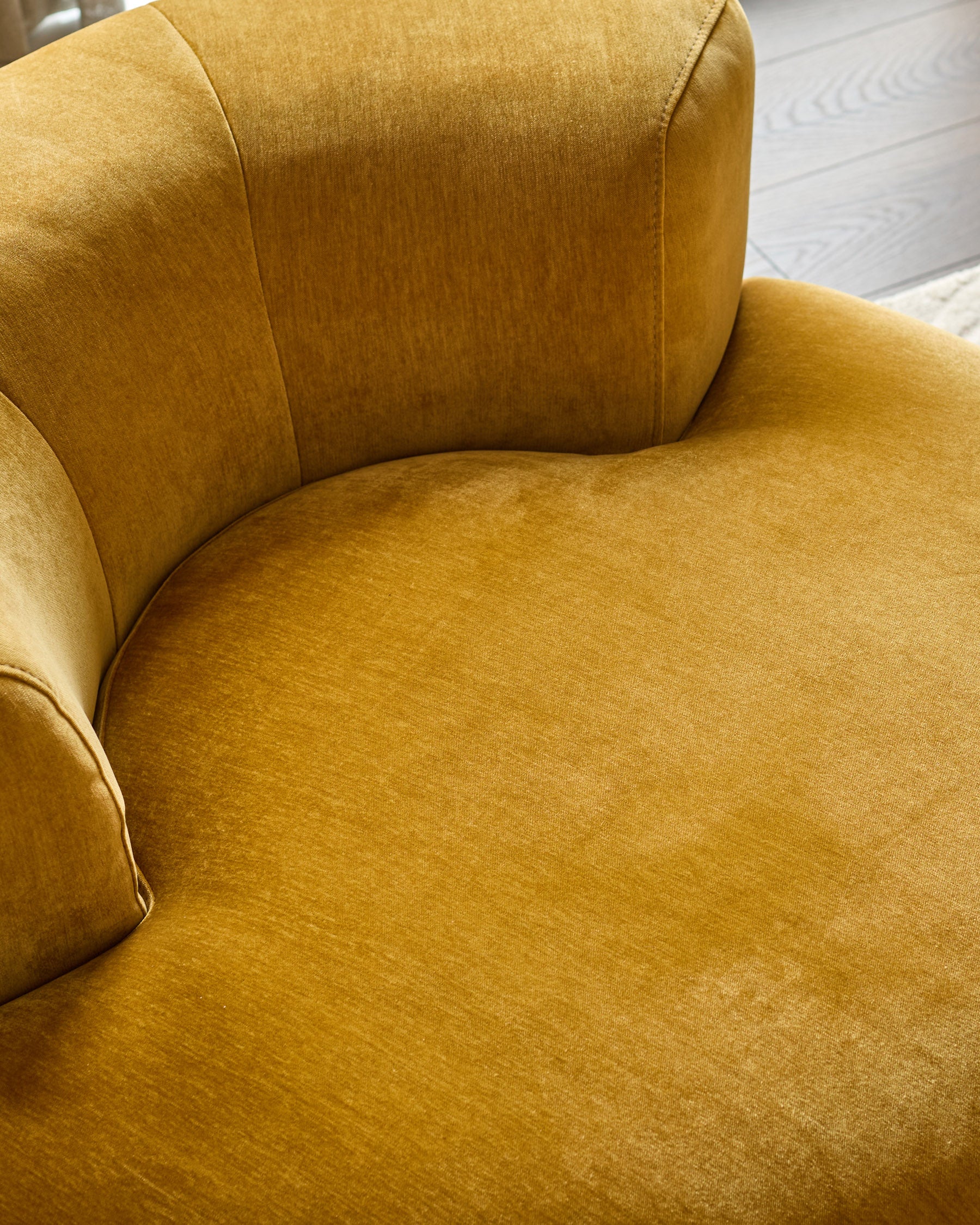 Gianna ochre fabric swivel armchair - Image 8