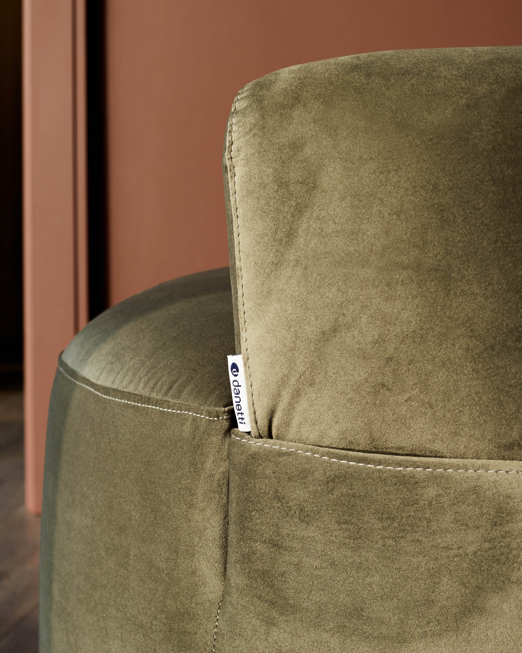 Gianna olive green velvet swivel armchair - Image 6