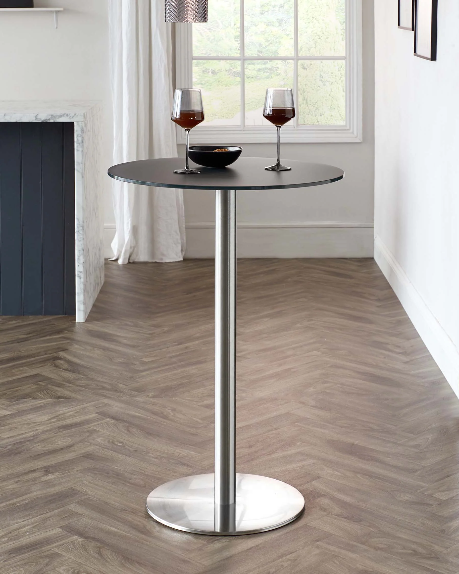 Grande Dark Grey Frosted Glass 2 Seater Bar Table