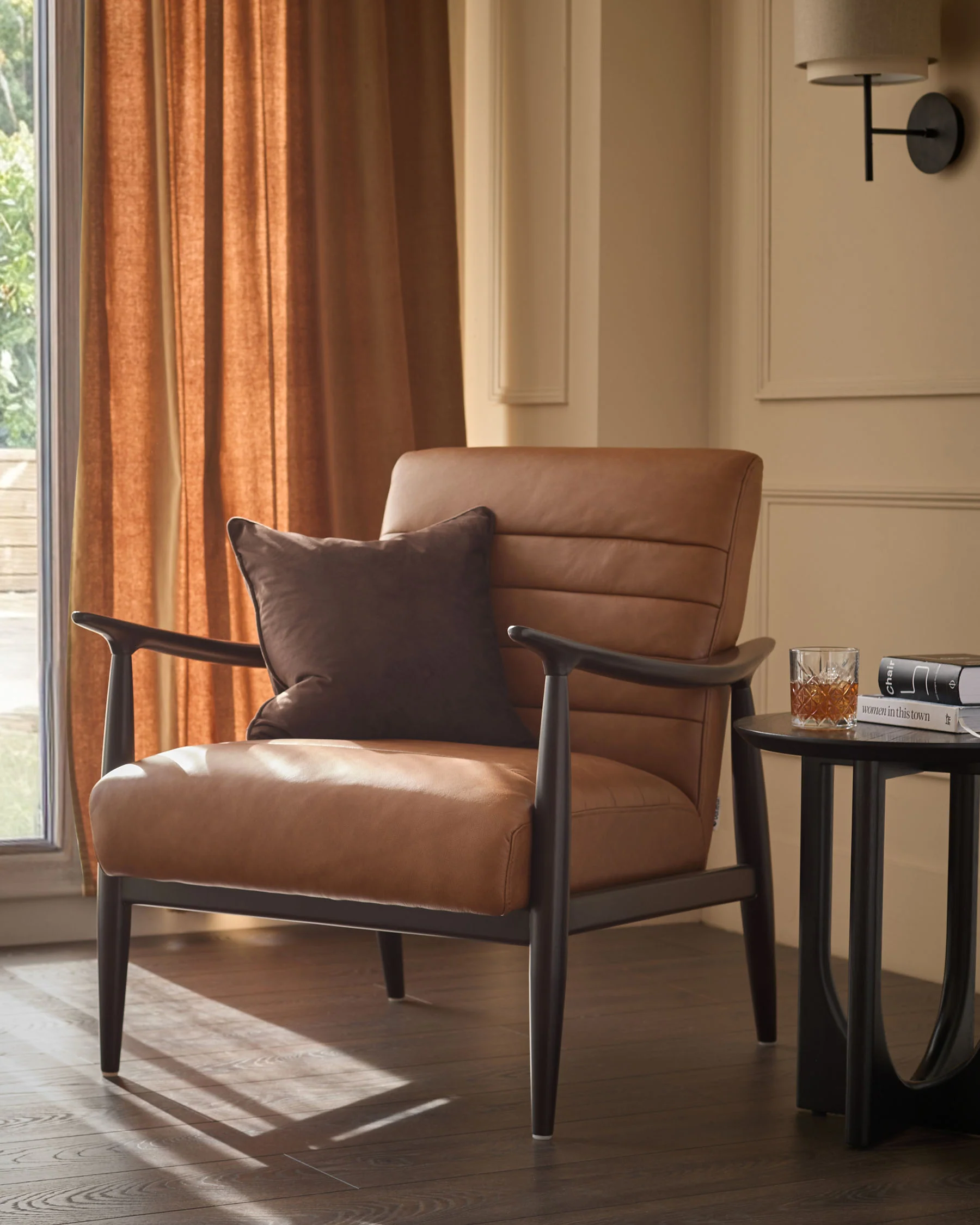 Greyson tan leather occasional chair - Image 2