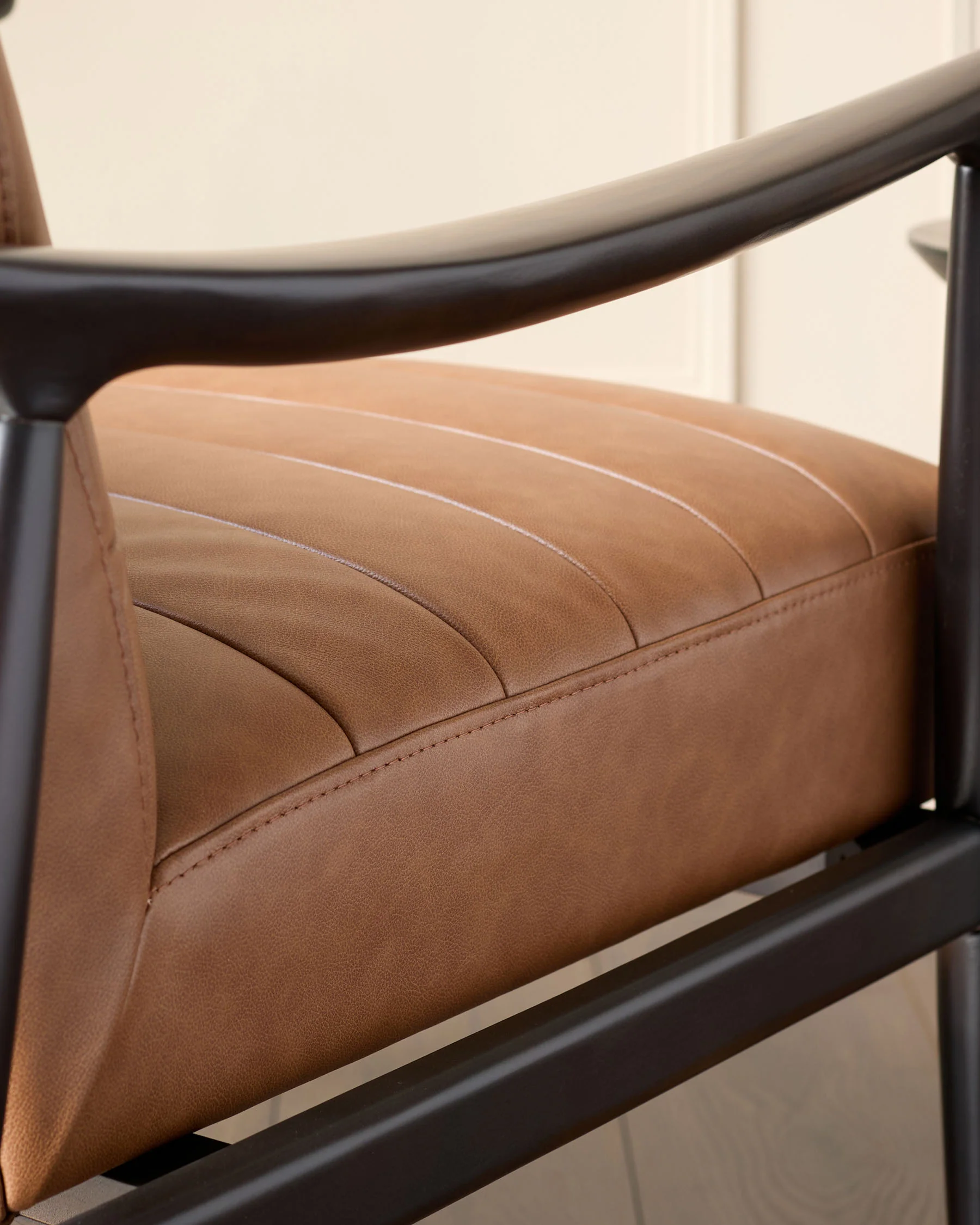 Greyson tan leather occasional chair - Image 5