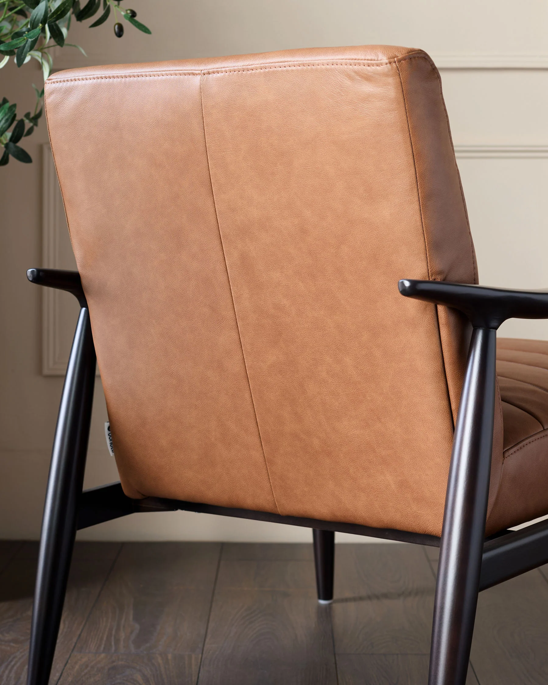 Greyson tan leather occasional chair - Image 7