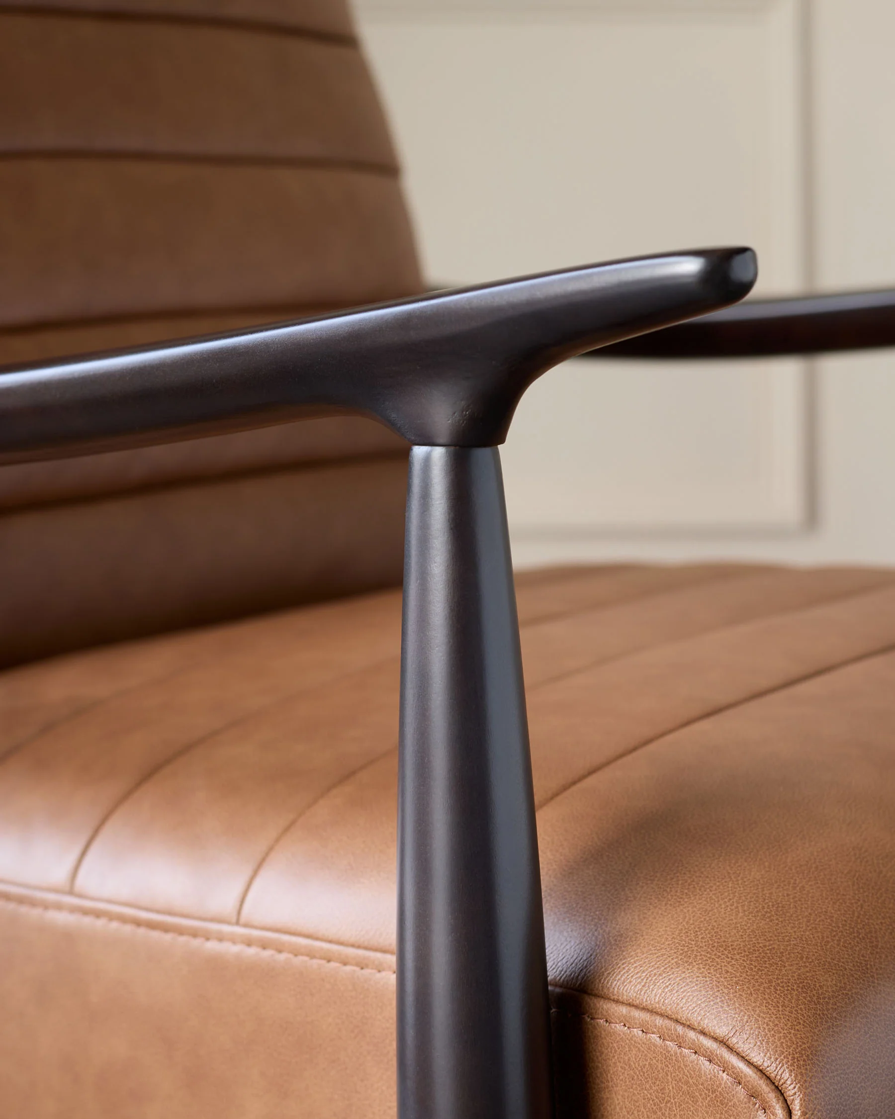 Greyson tan leather occasional chair - Image 8