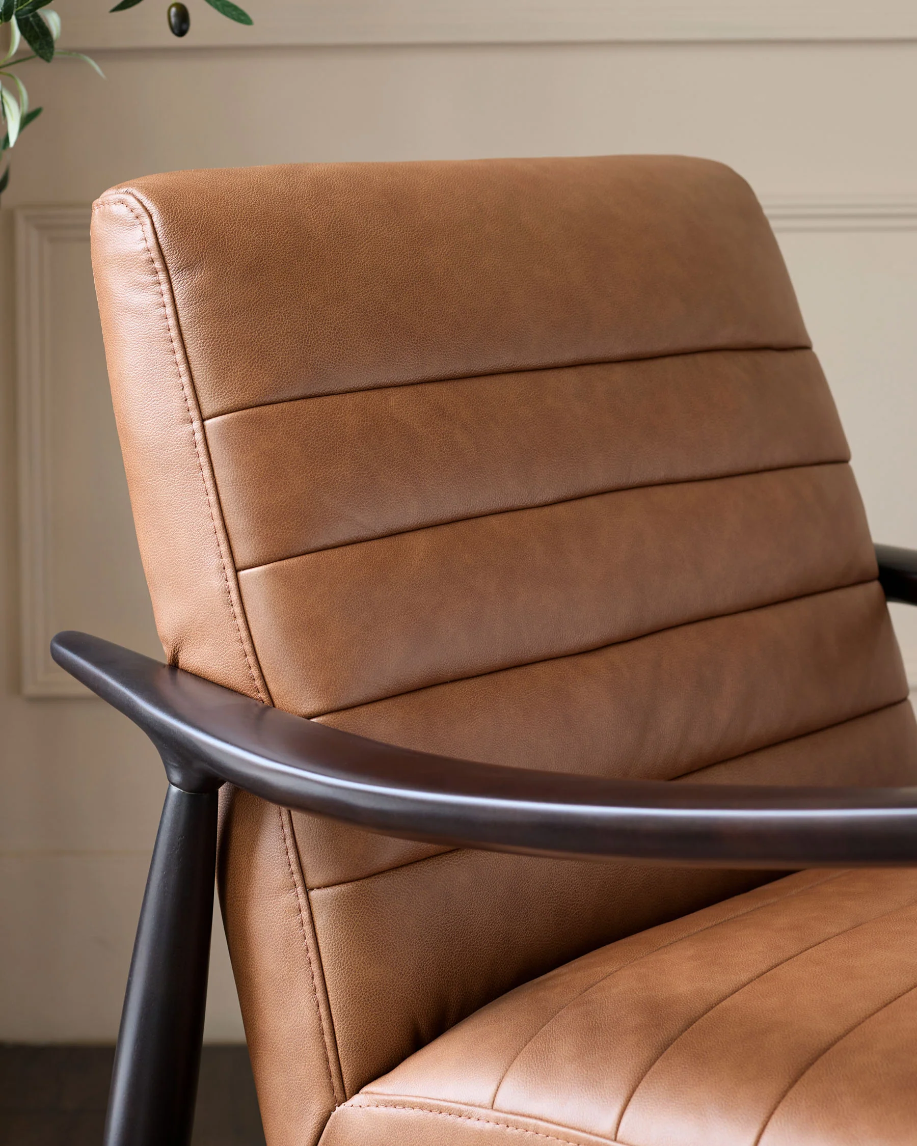 Greyson tan leather occasional chair - Image 9
