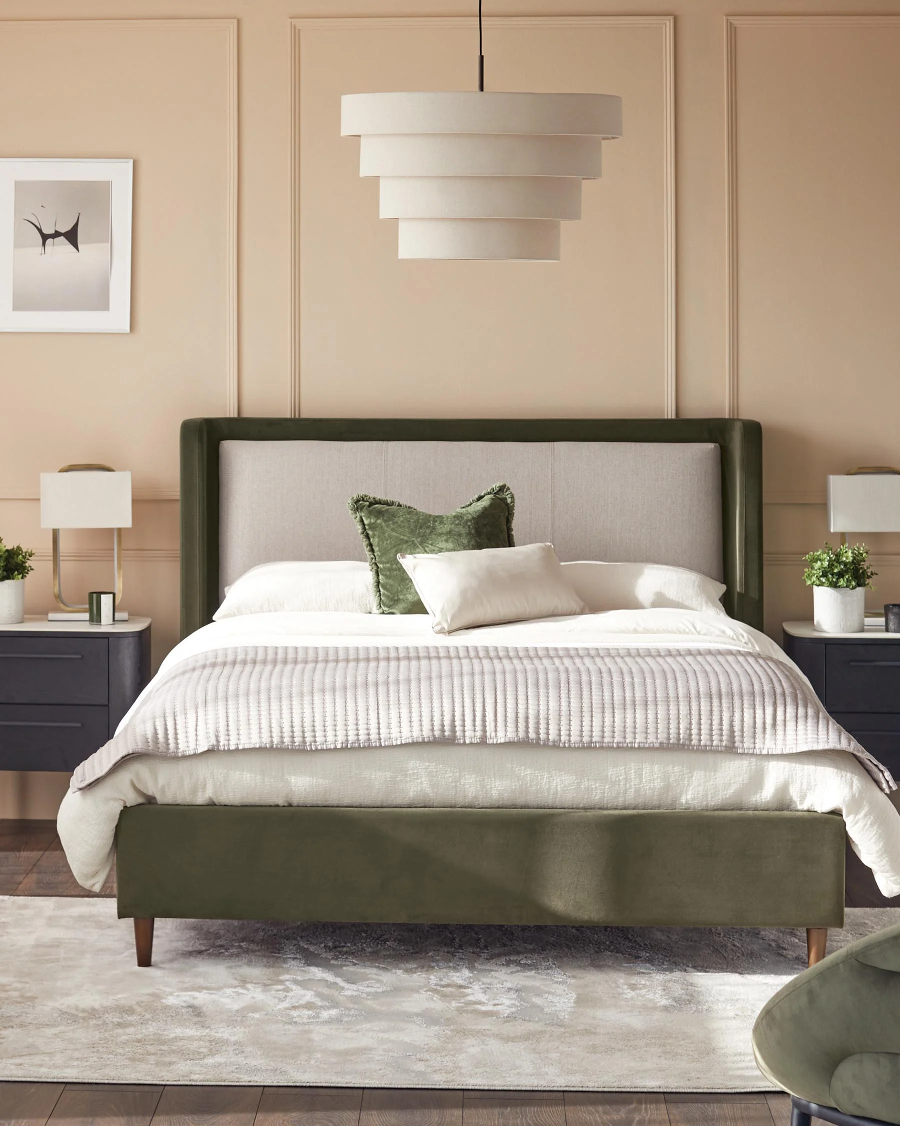 Manhattan white ceramic 2 drawer bedside table - Image 3