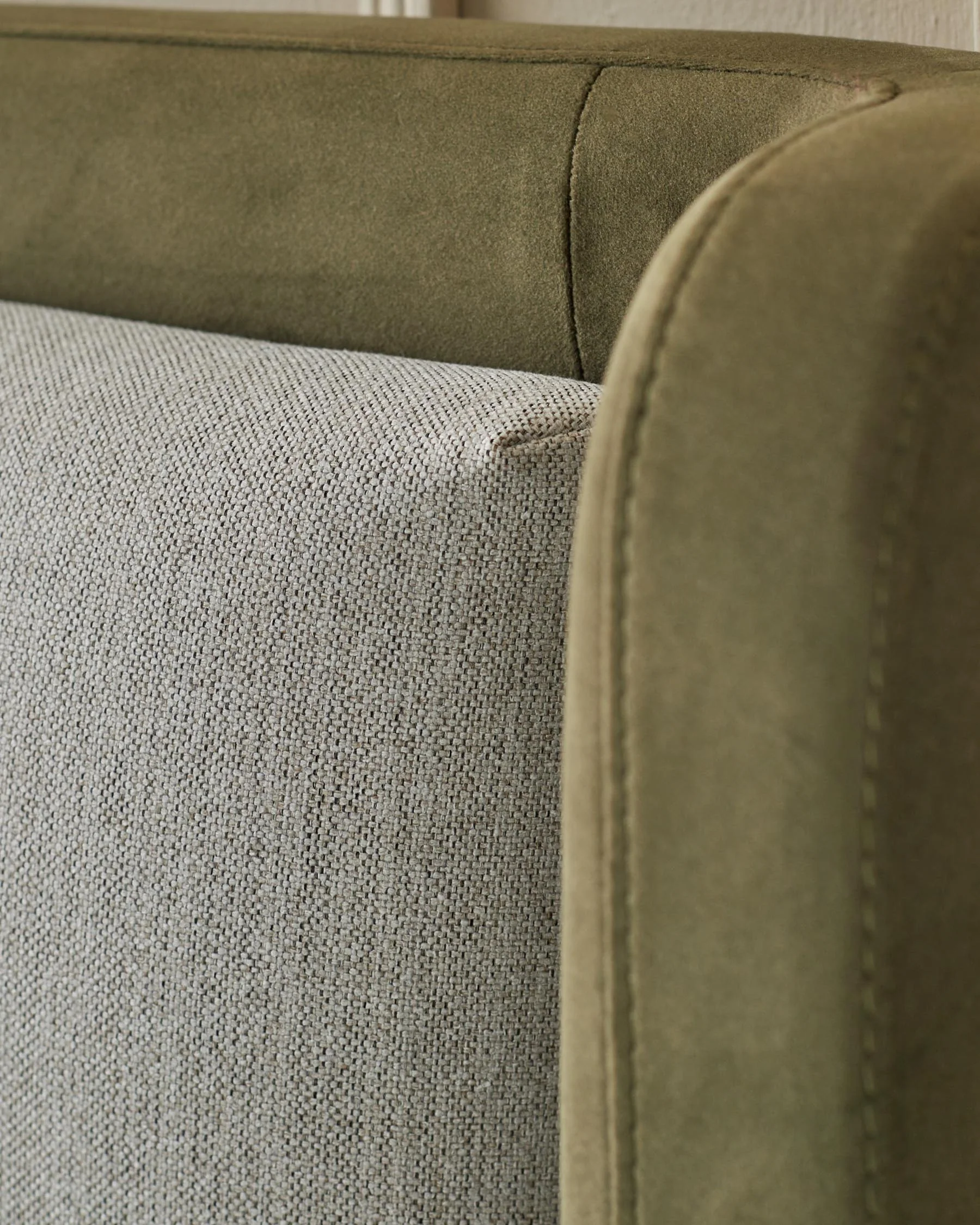 Grove natural fabric and olive green velvet double ottoman storage bed - Image 9