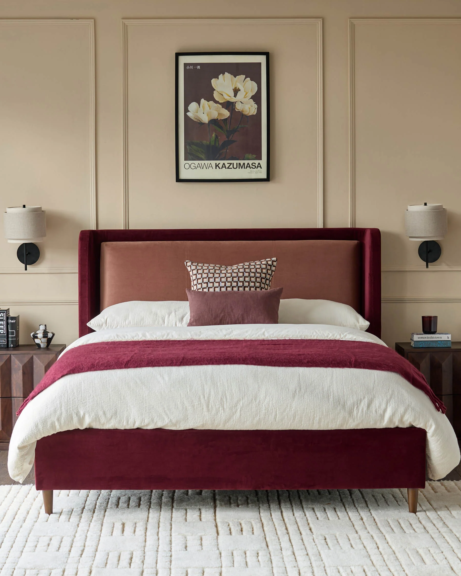 Grove rose velvet and plum velvet king size ottoman storage bed - Image 2