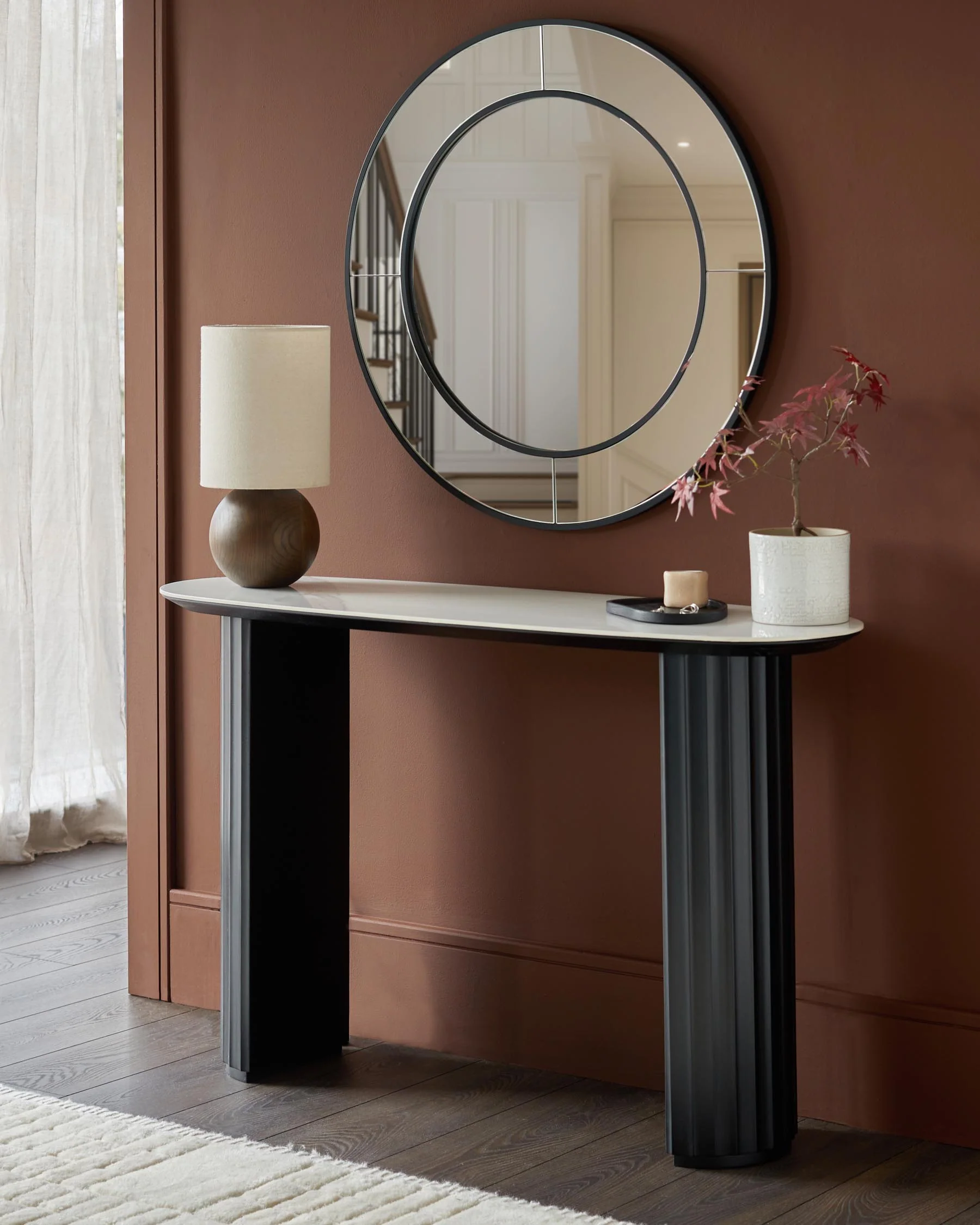 Hanne white ceramic console table - Image 5