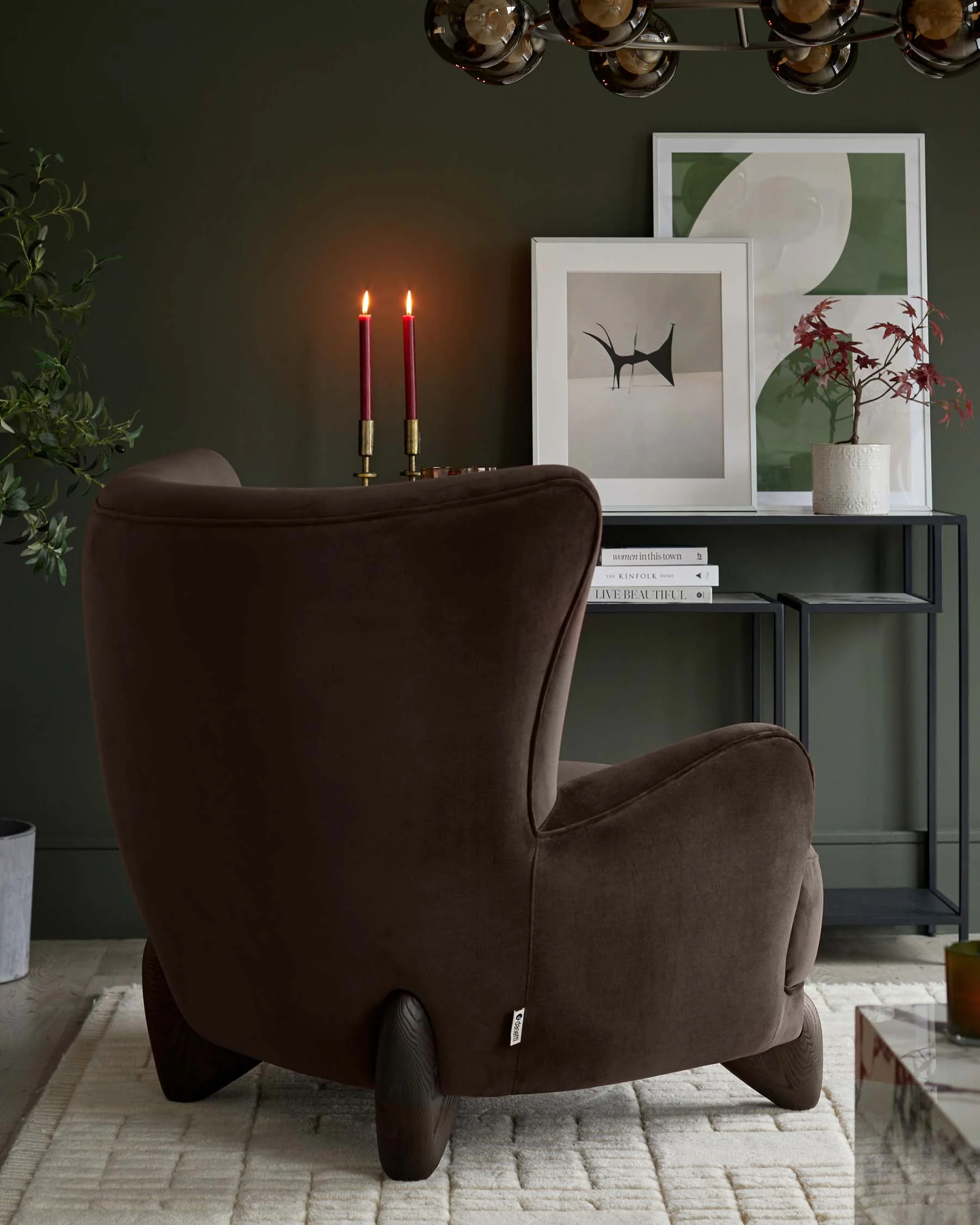 Harlan dark chocolate velvet accent chair - Image 7