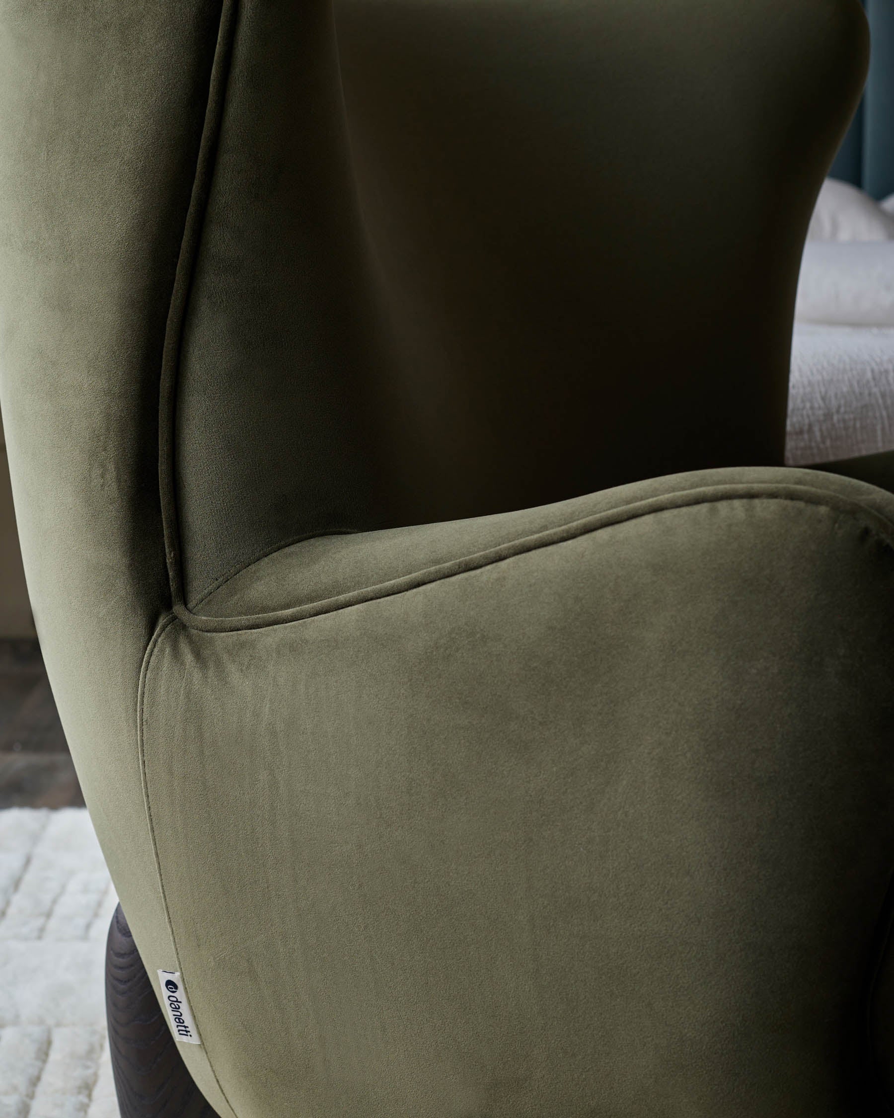 Harlan olive green velvet accent chair - Image 8