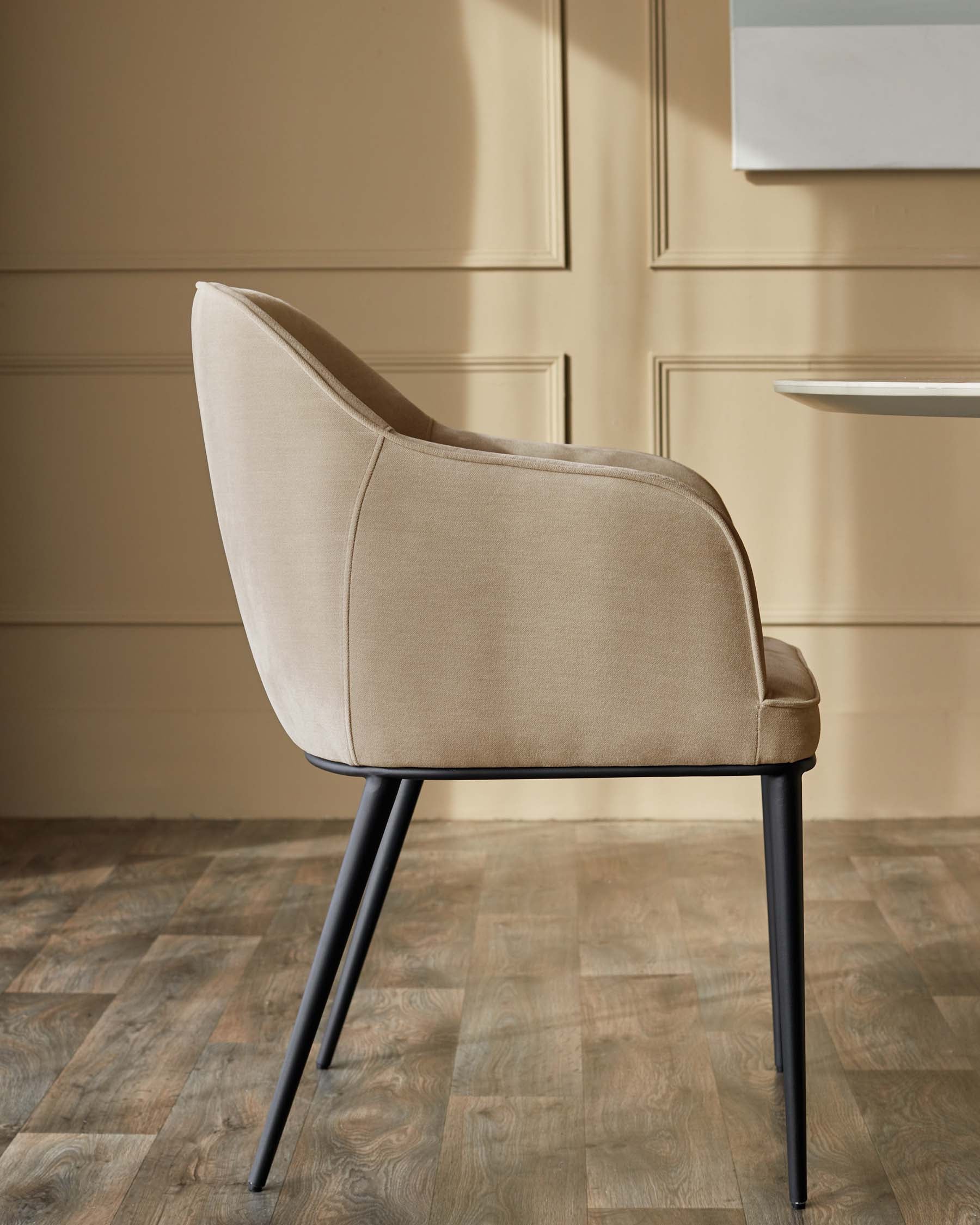 Harley champagne chenille dining chair - Image 2