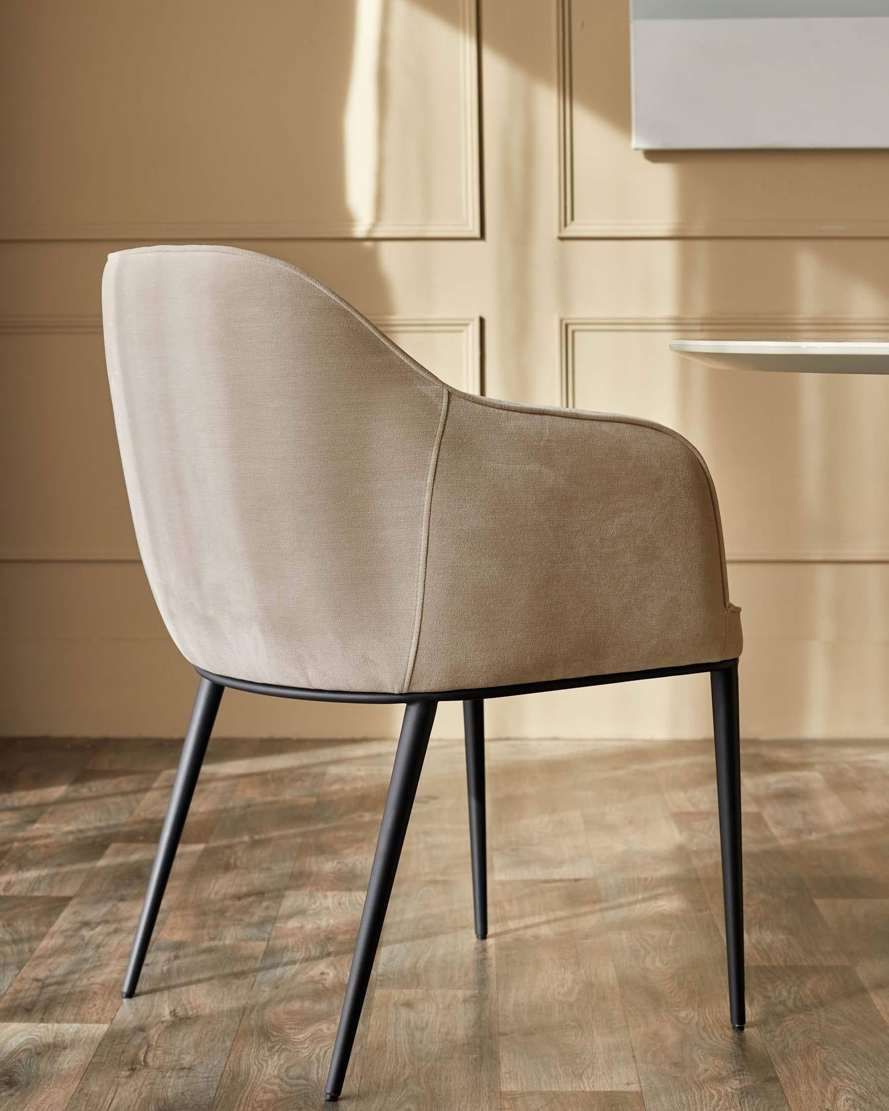 Harley champagne chenille dining chair - Image 4