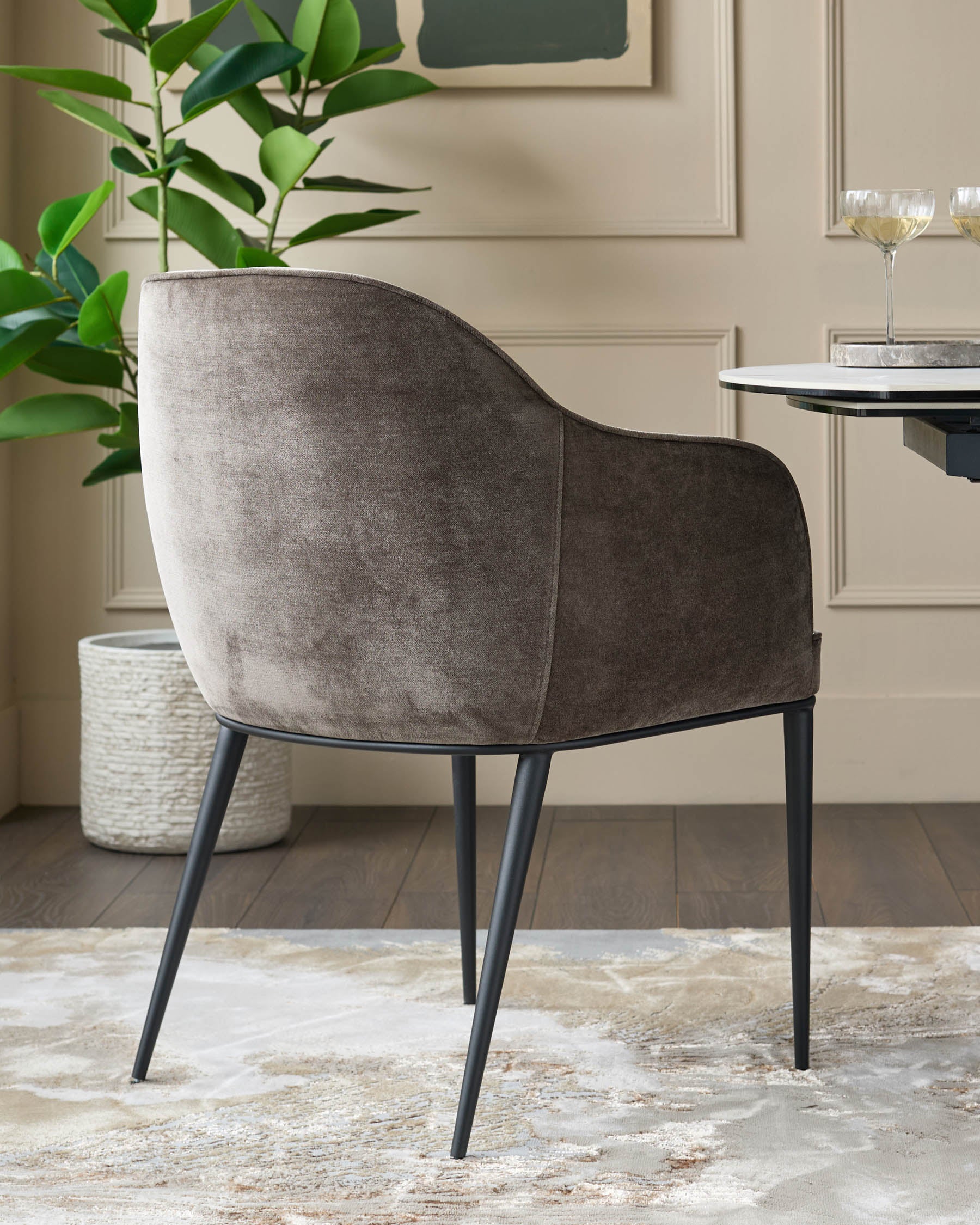 Harley mocha fabric dining chair - Image 2